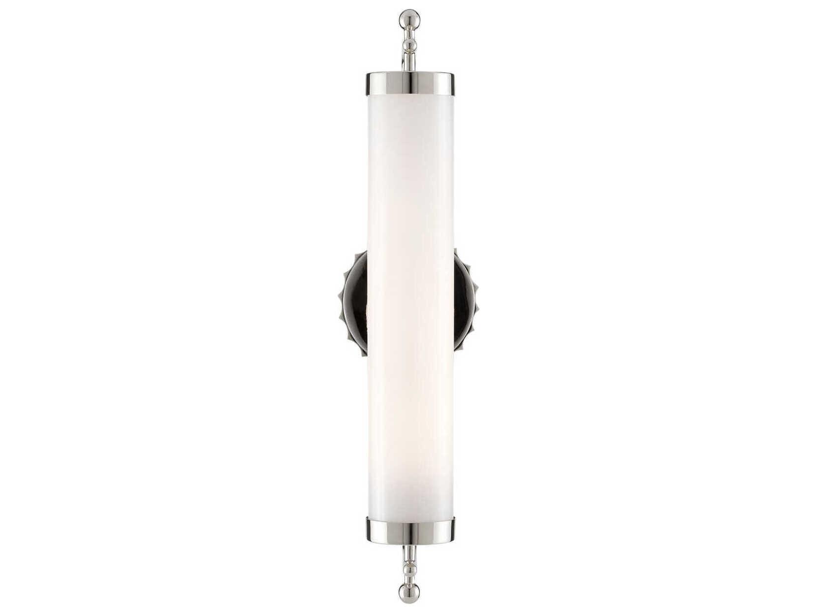 Currey & Company Latimer 1-Light Polished Nickel Glass Wall Sconce
