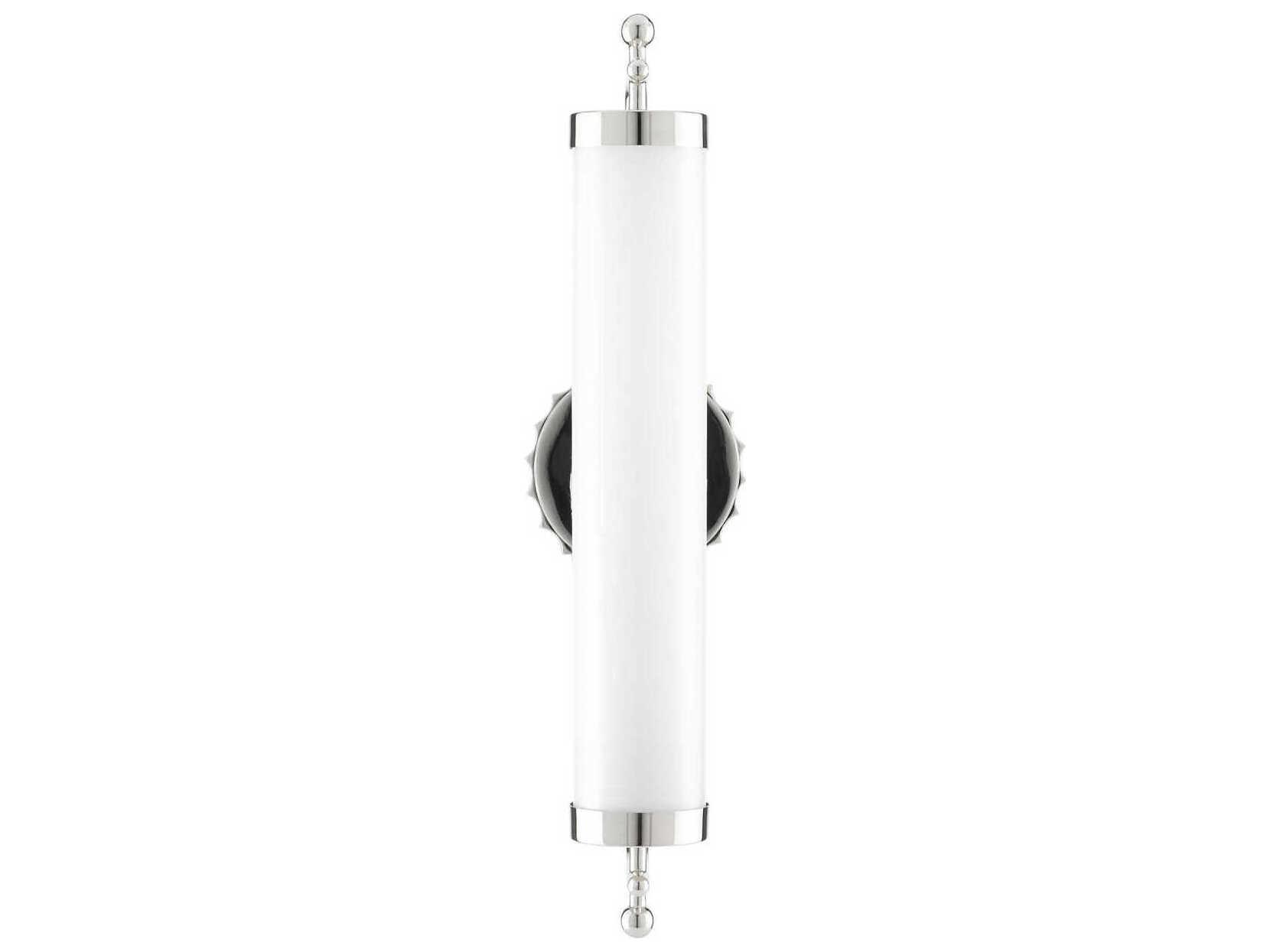 Currey & Company Latimer 1-Light Polished Nickel Glass Wall Sconce