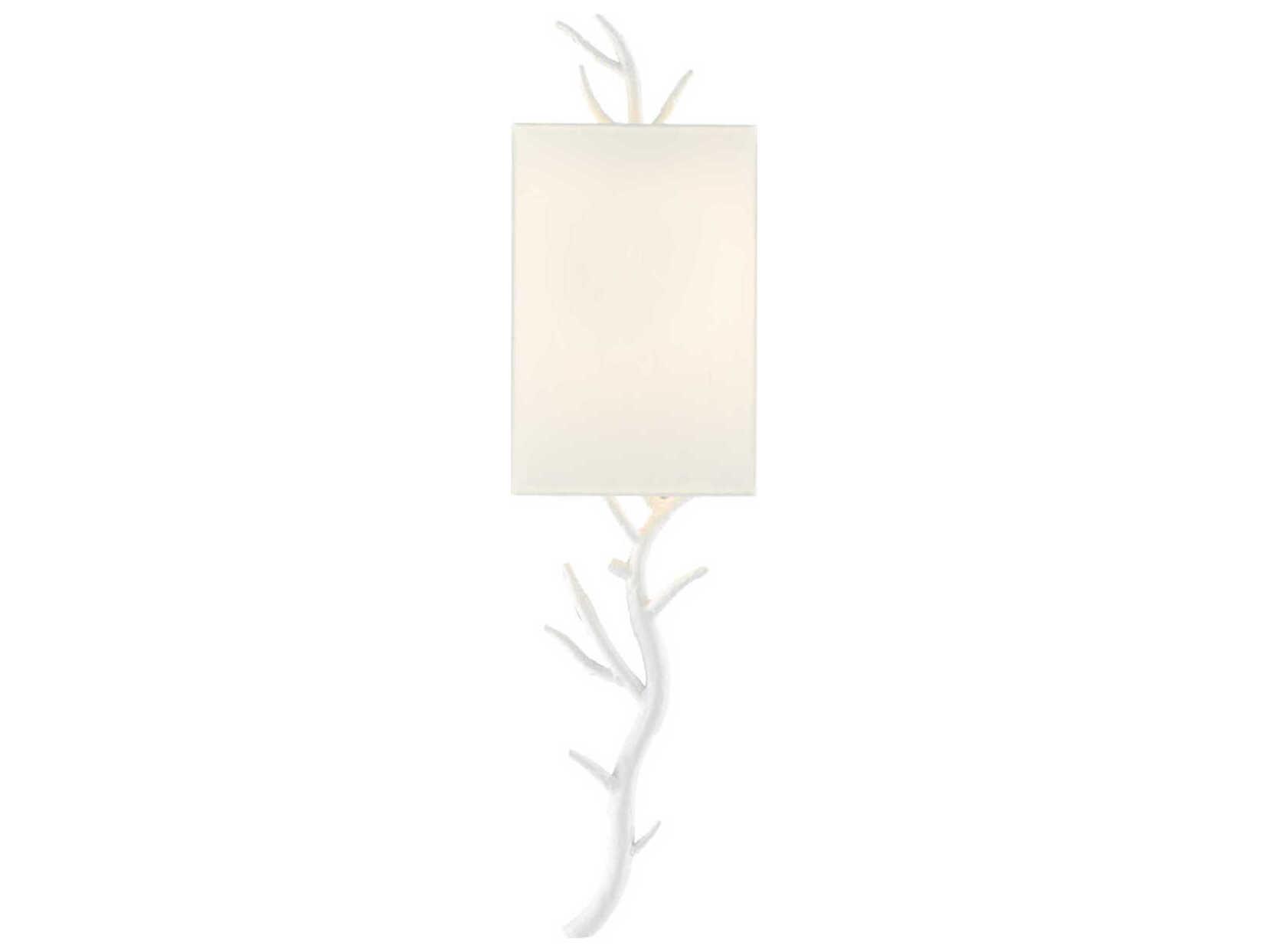 Currey & Company Baneberry 1-Light Gesso White Wall Sconce