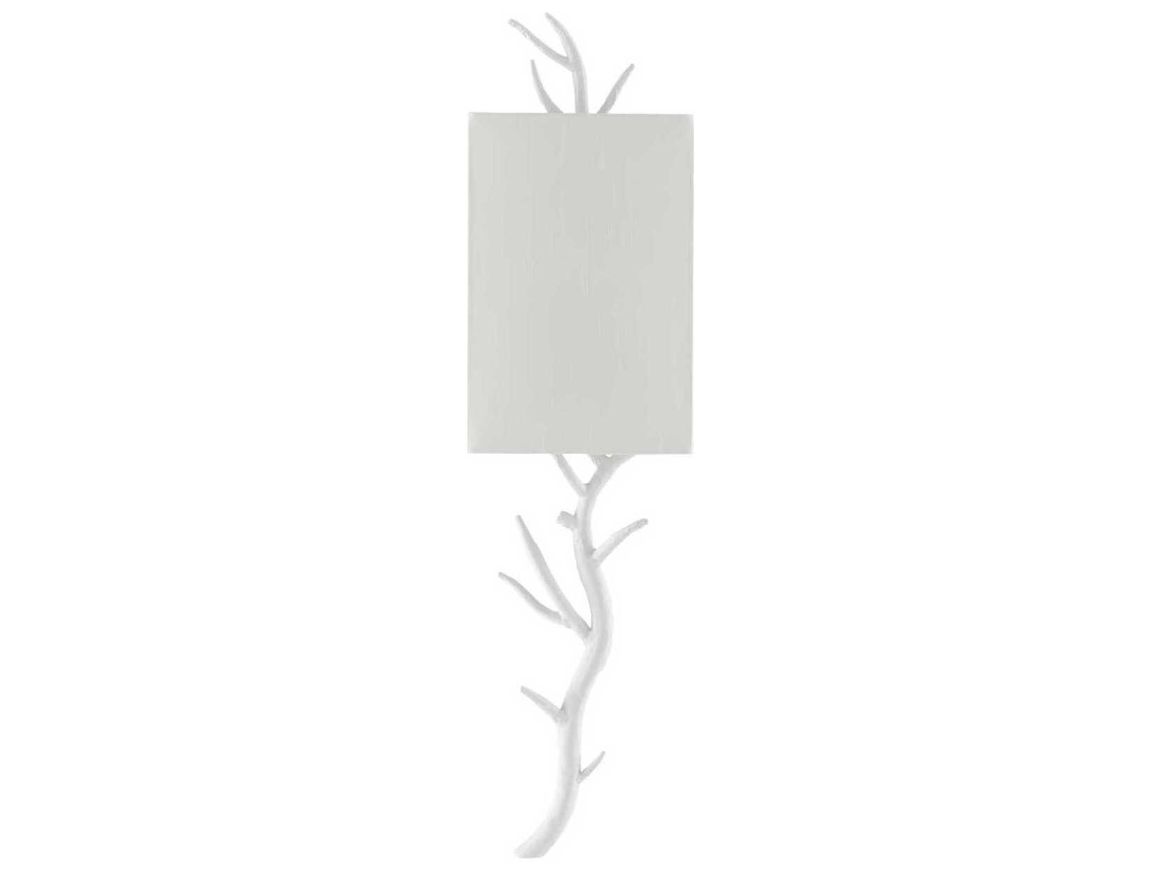 Currey & Company Baneberry 1-Light Gesso White Wall Sconce