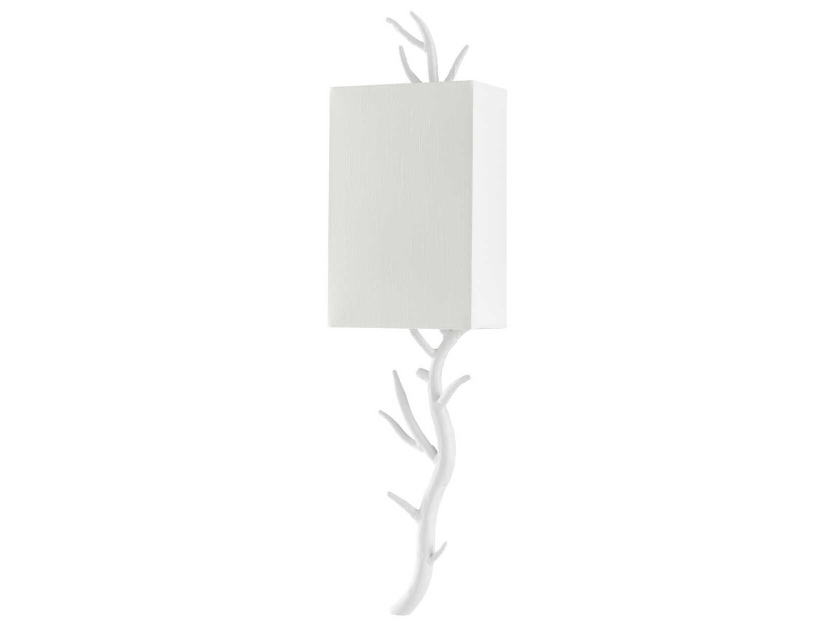 Currey & Company Baneberry 1-Light Gesso White Wall Sconce