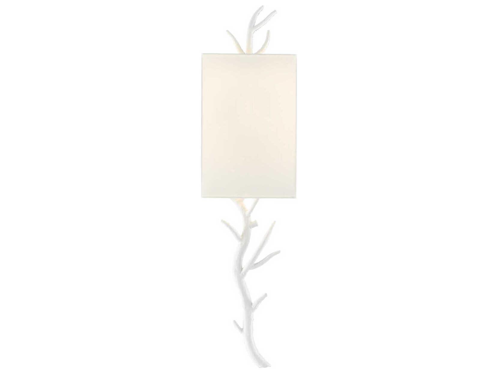 Currey & Company Baneberry 1-Light Gesso White Wall Sconce