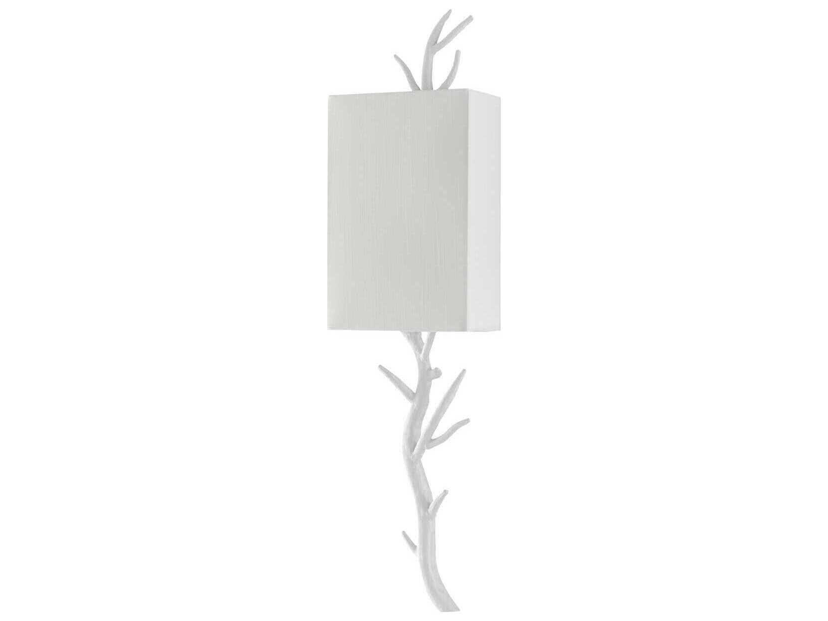 Currey & Company Baneberry 1-Light Gesso White Wall Sconce