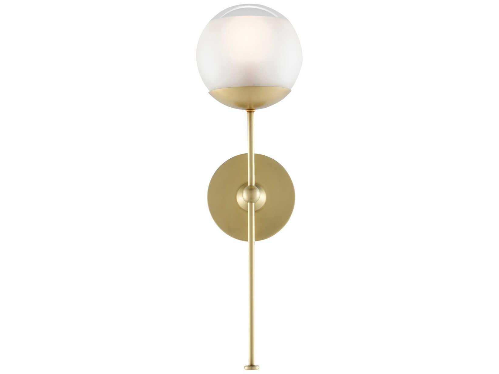 Currey & Company Montview 1-Light Brushed Brass Glass Wall Sconce