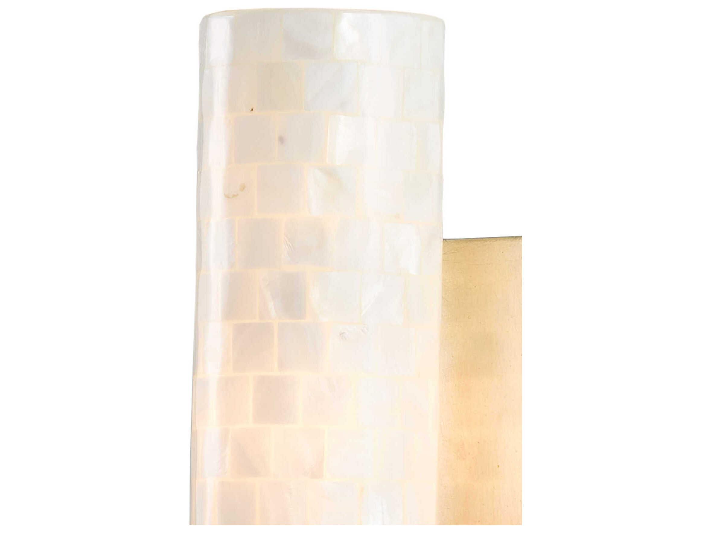 Currey & Company Abadan 1-Light Pearl Silver Leaf Glass Wall Sconce