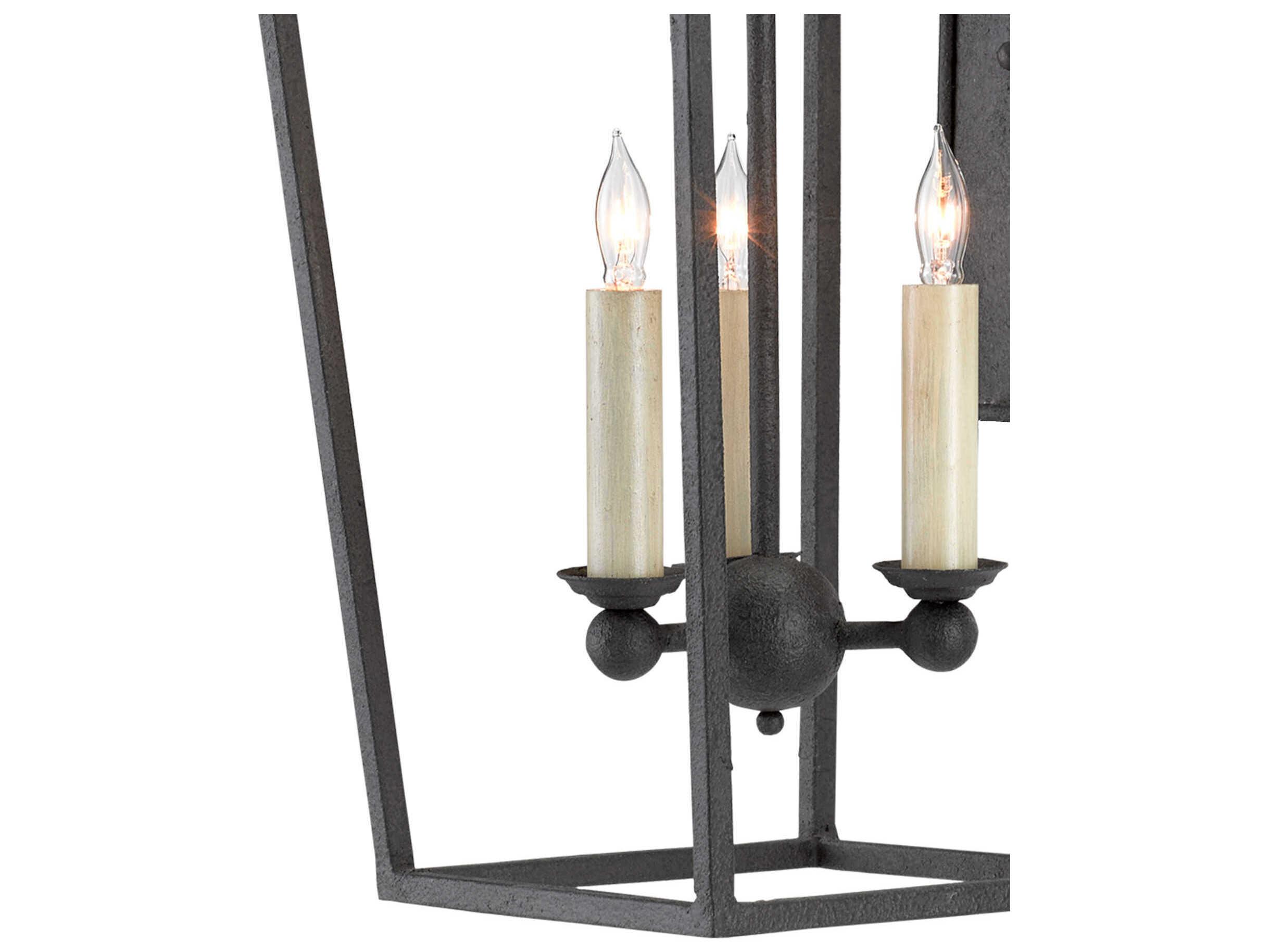 Currey & Company Denison 3-Light Mole Black Wall Sconce