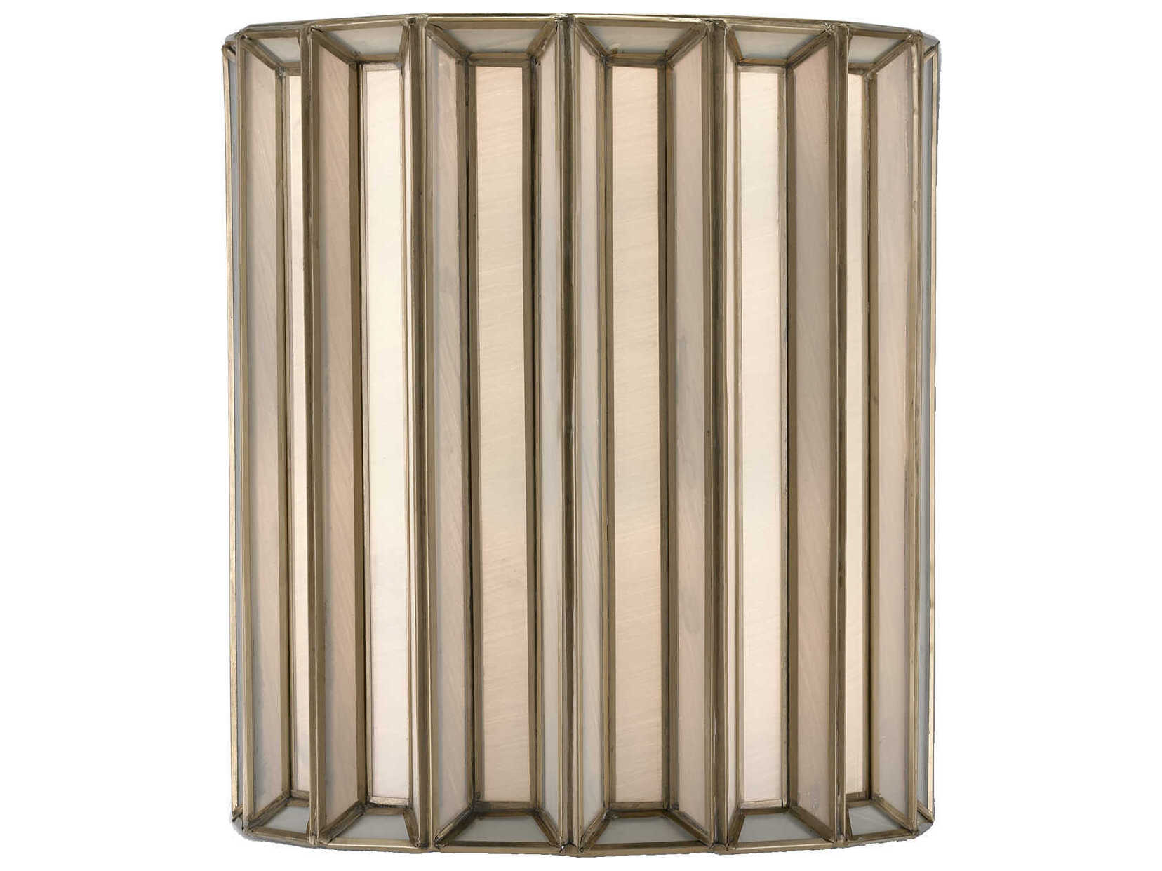 Currey & Company Daze 1-Light Antique Brass White Glass Wall Sconce