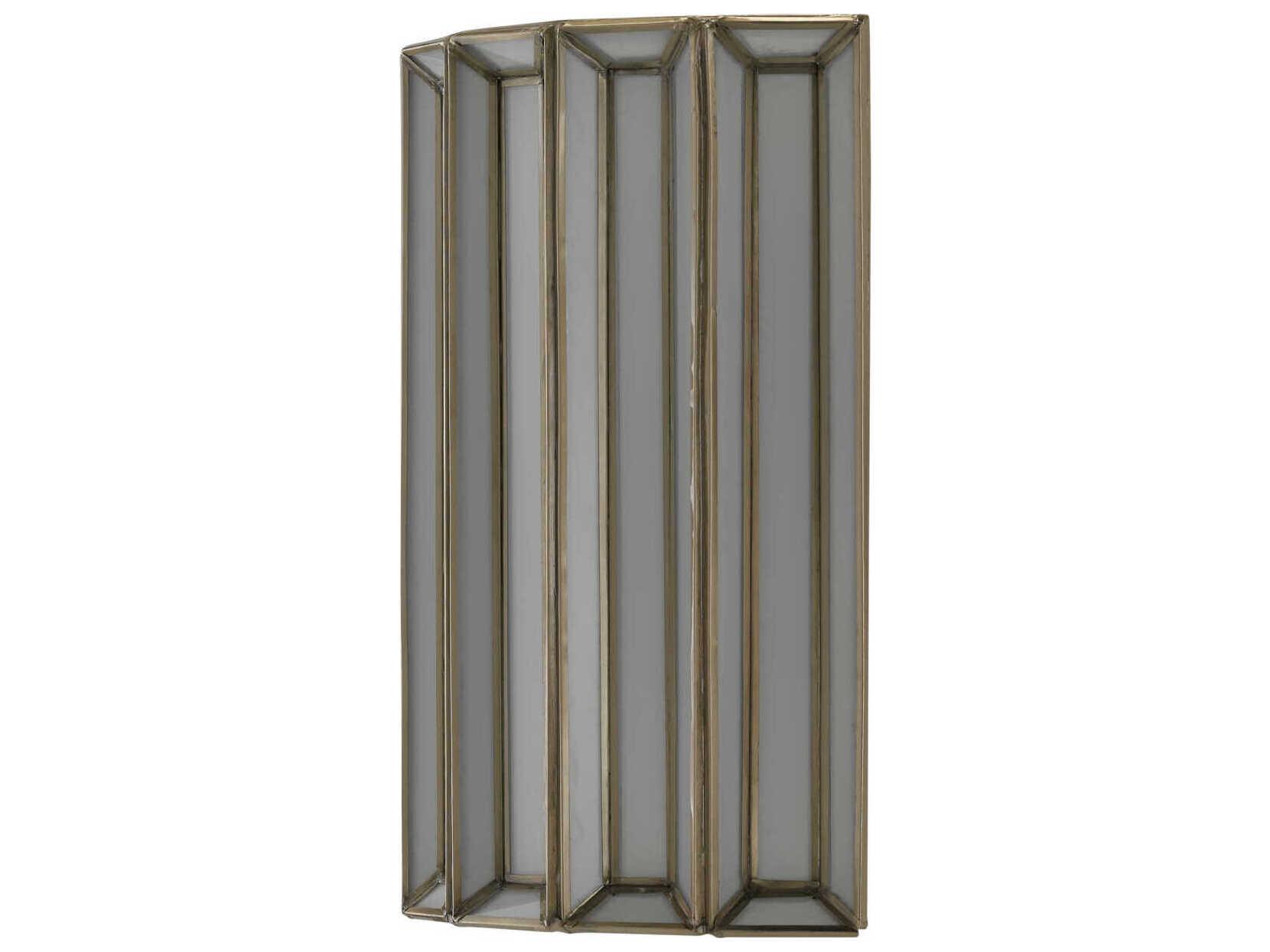 Currey & Company Daze 1-Light Antique Brass White Glass Wall Sconce