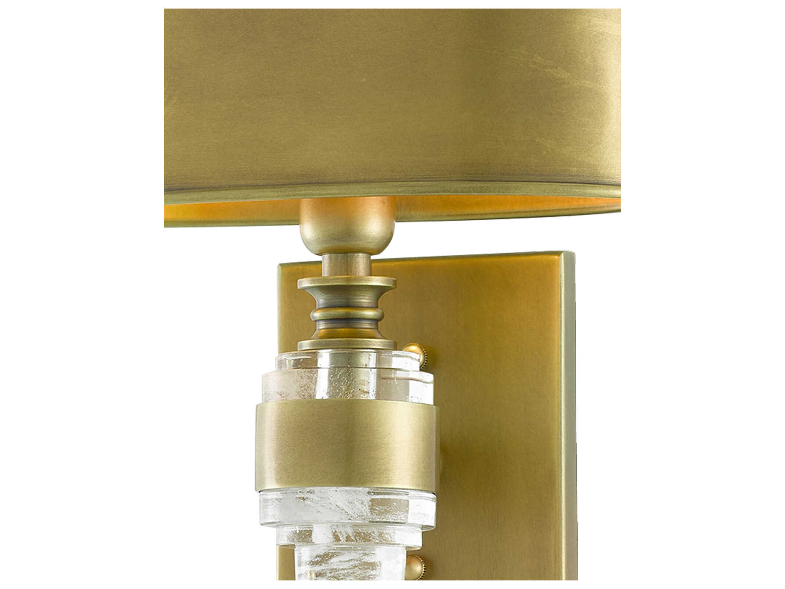 Currey & Company Lindau 1-Light Antique Brass Gold Crystal Wall Sconce