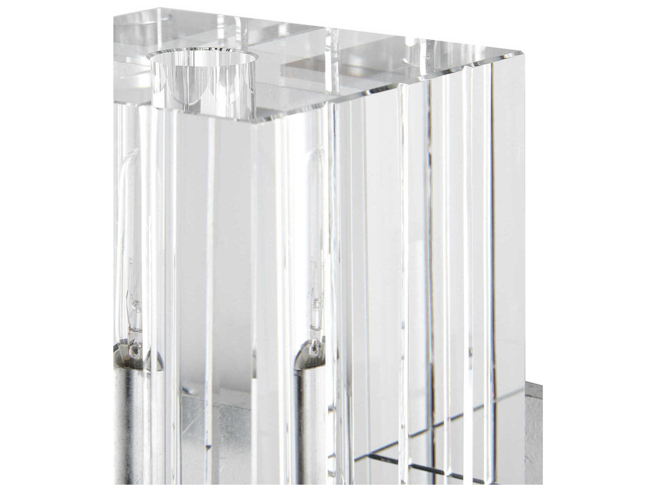 Currey & Company Valerio 1-Light Silver Leaf Crystal Wall Sconce