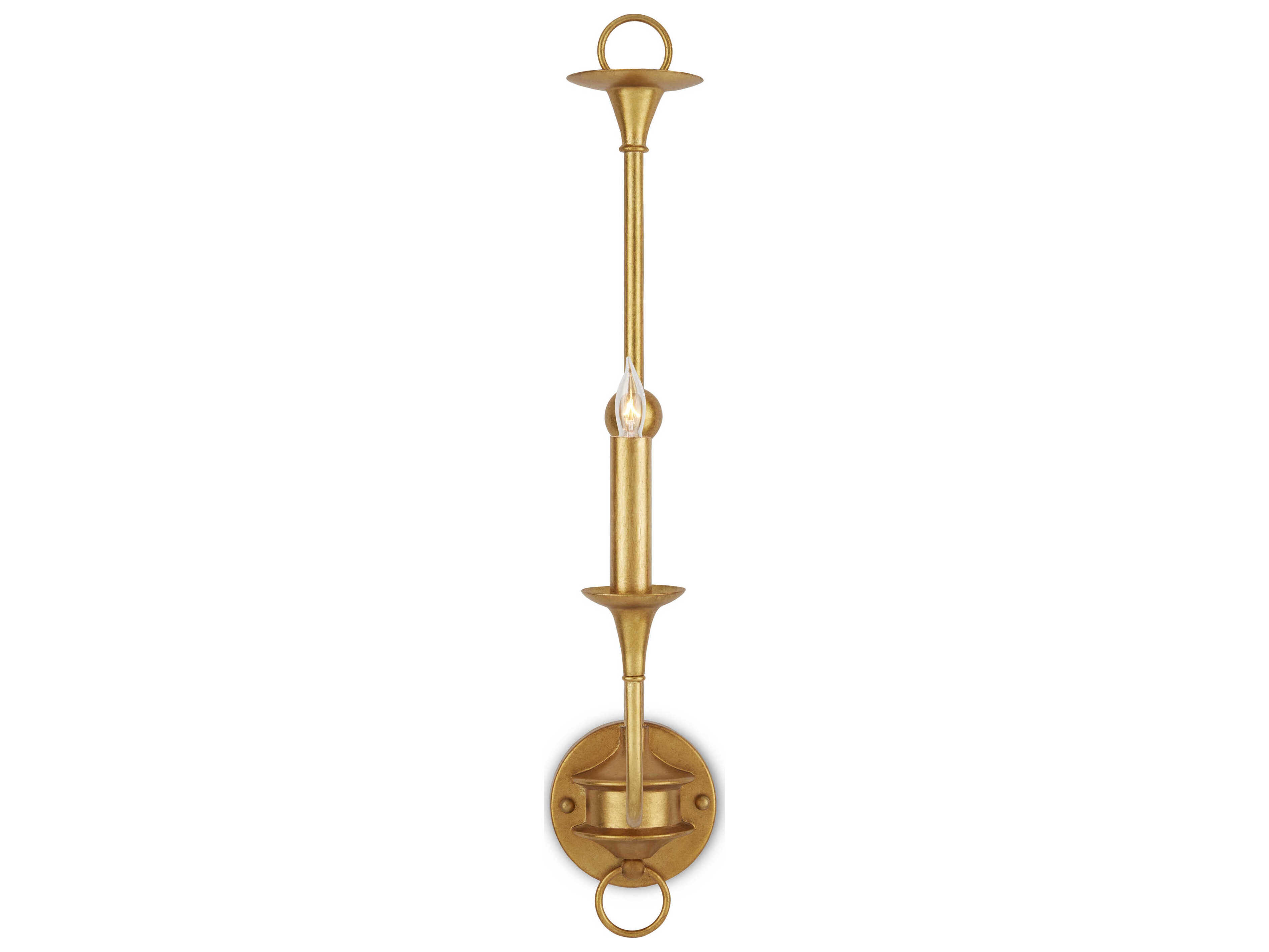 Currey & Company Nottaway 1-Light Contemporary Gold Leaf Wall Sconce