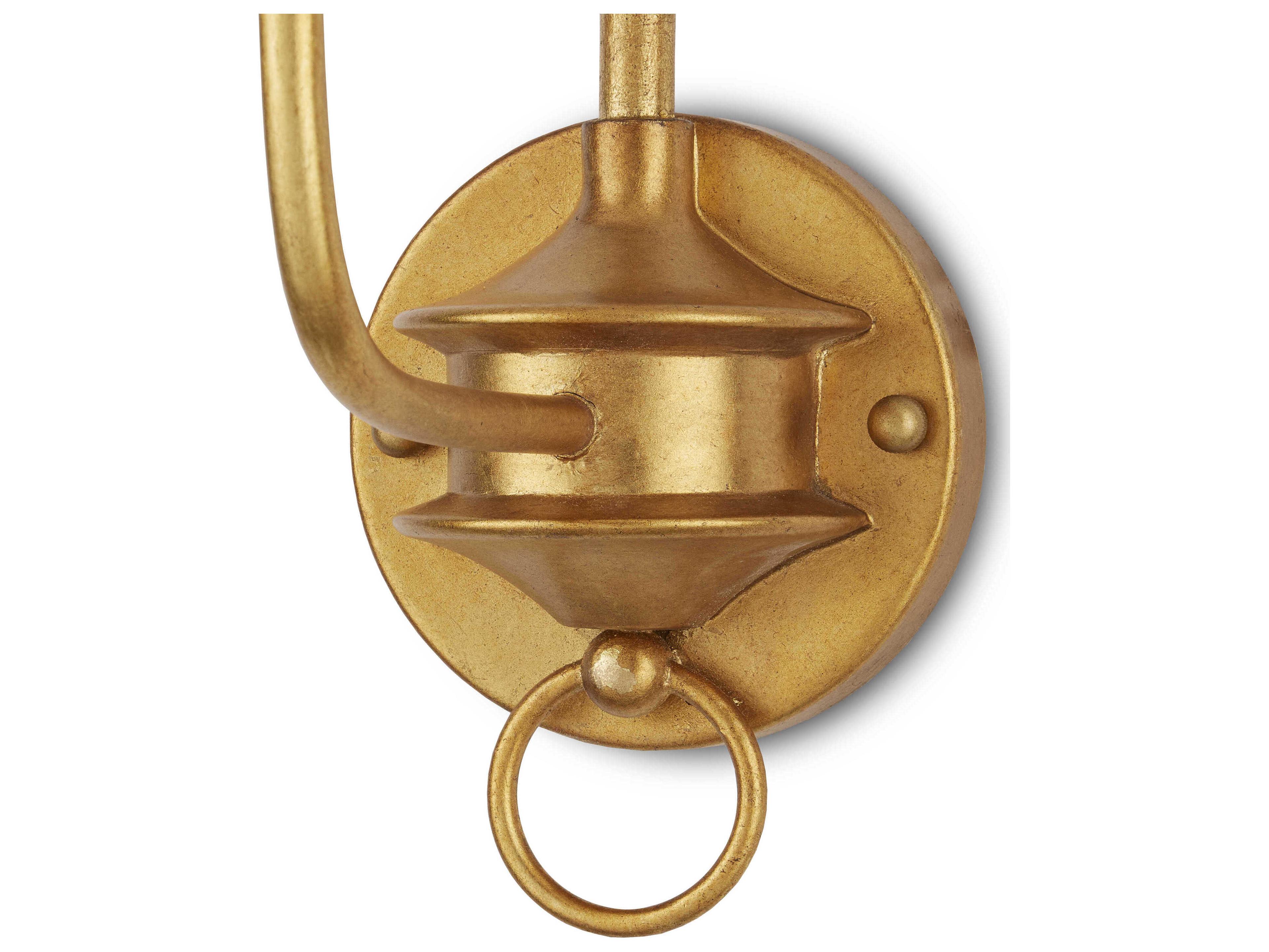 Currey & Company Nottaway 1-Light Contemporary Gold Leaf Wall Sconce