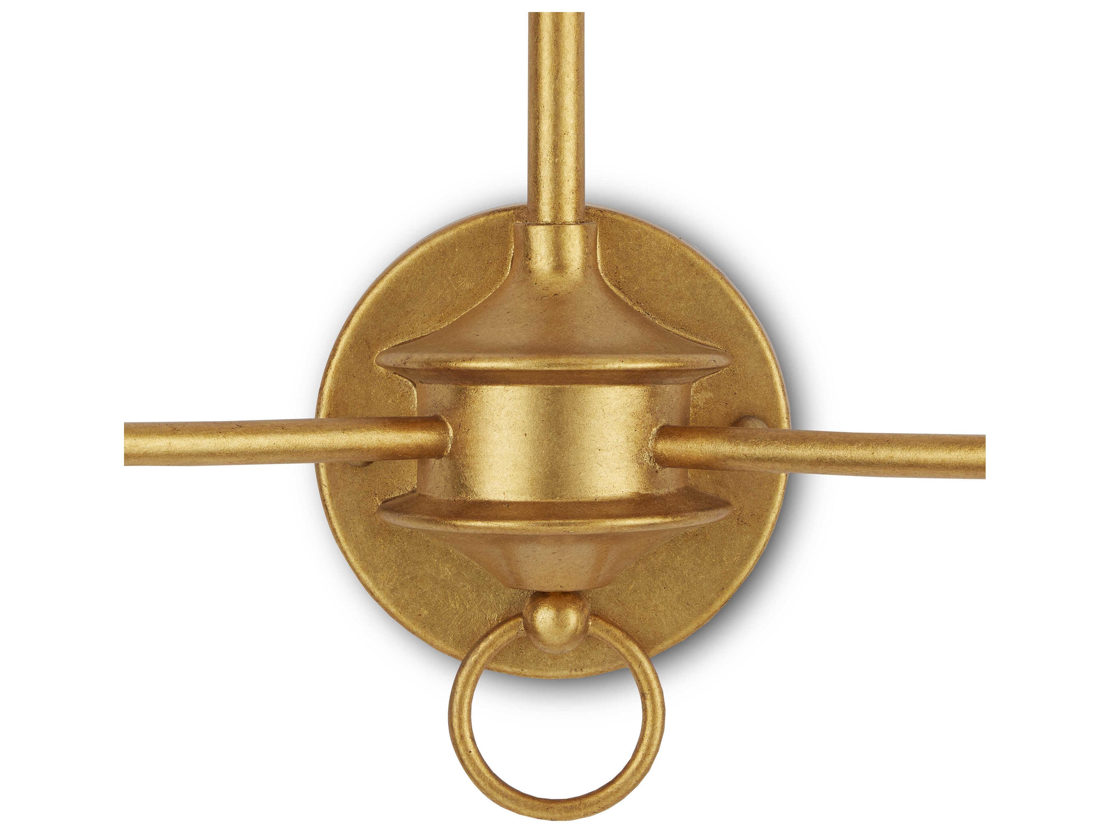 Currey & Company Nottaway 2-Light Contemporary Gold Leaf Wall Sconce