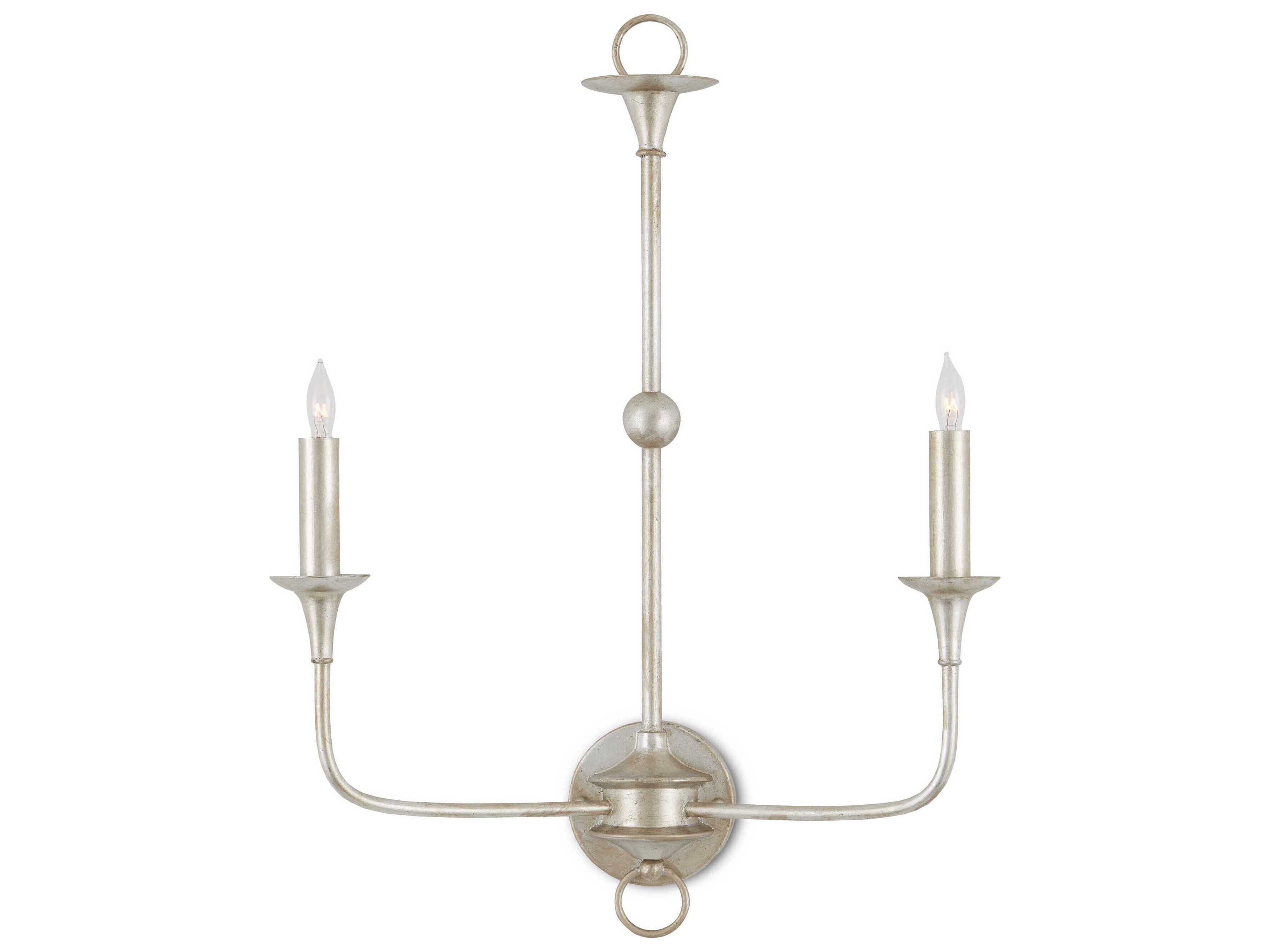 Currey & Company Nottaway 2-Light Champagne Silver Wall Sconce