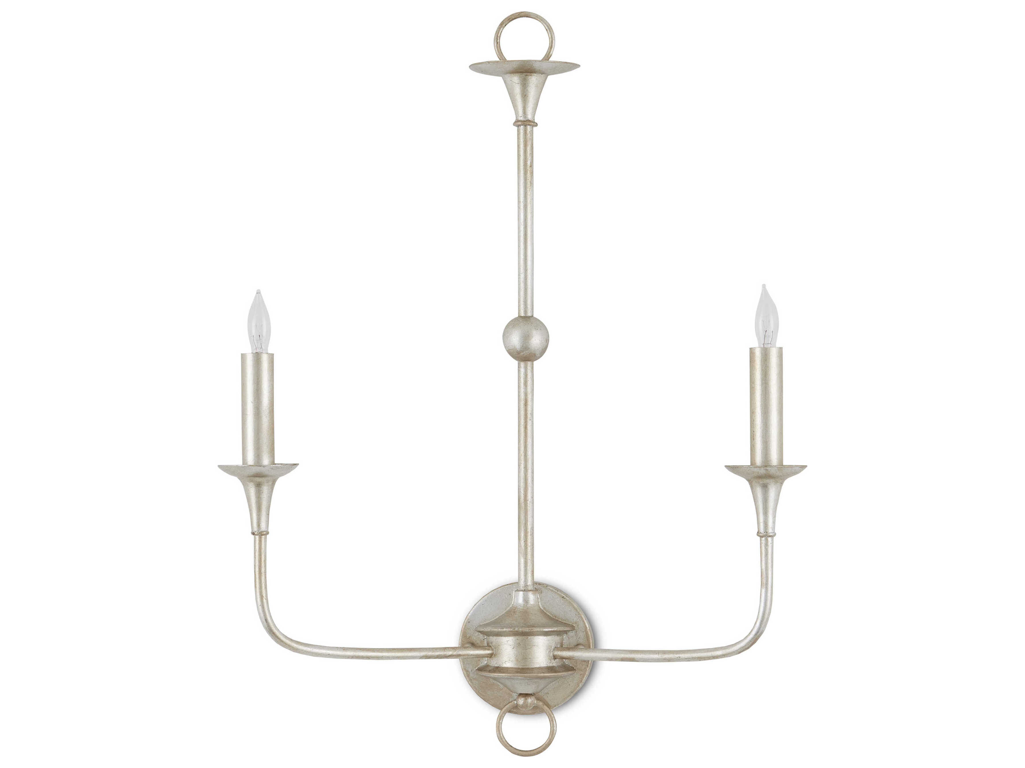 Currey & Company Nottaway 2-Light Champagne Silver Wall Sconce