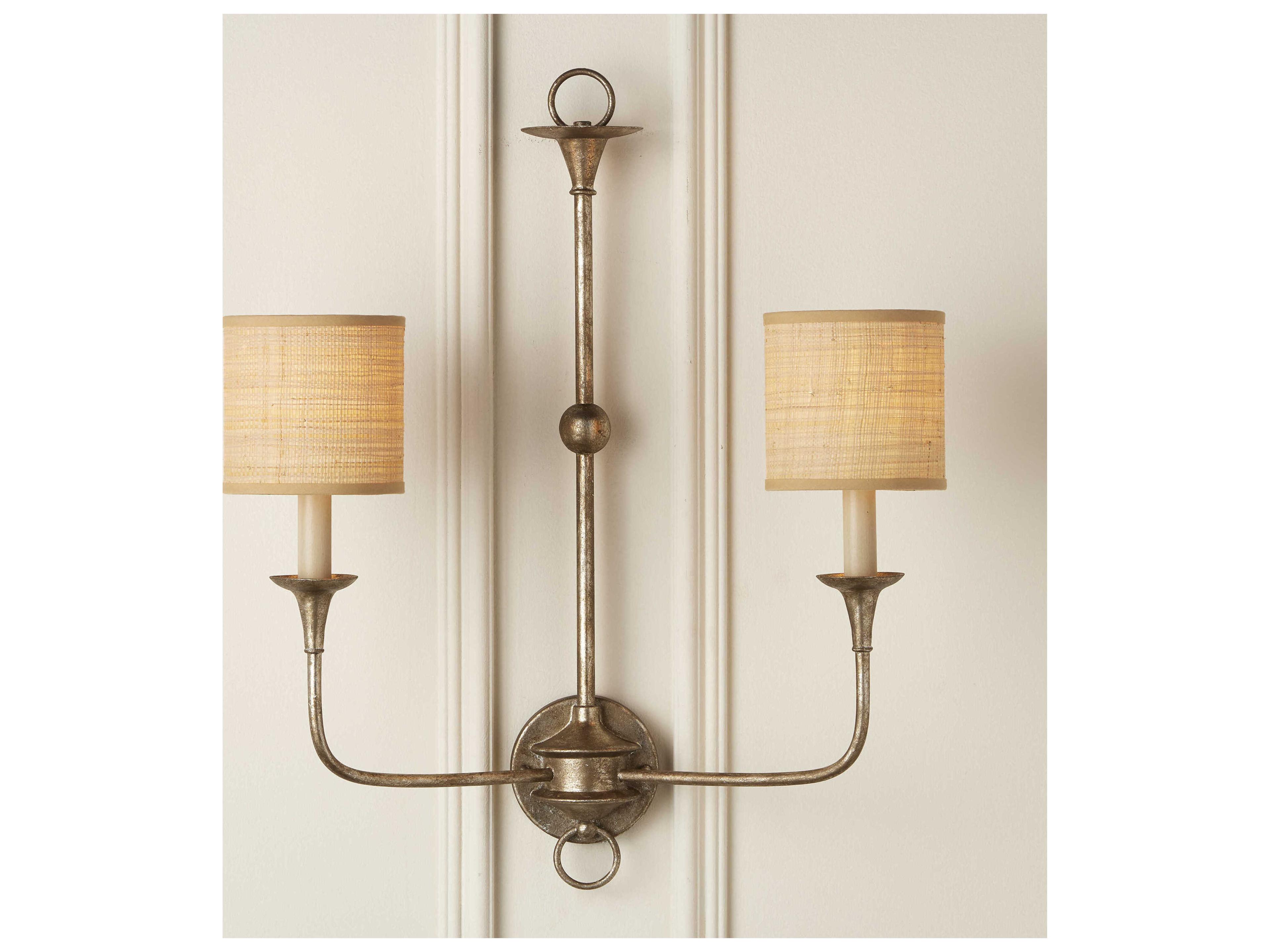 Currey & Company Nottaway 2-Light Champagne Silver Wall Sconce