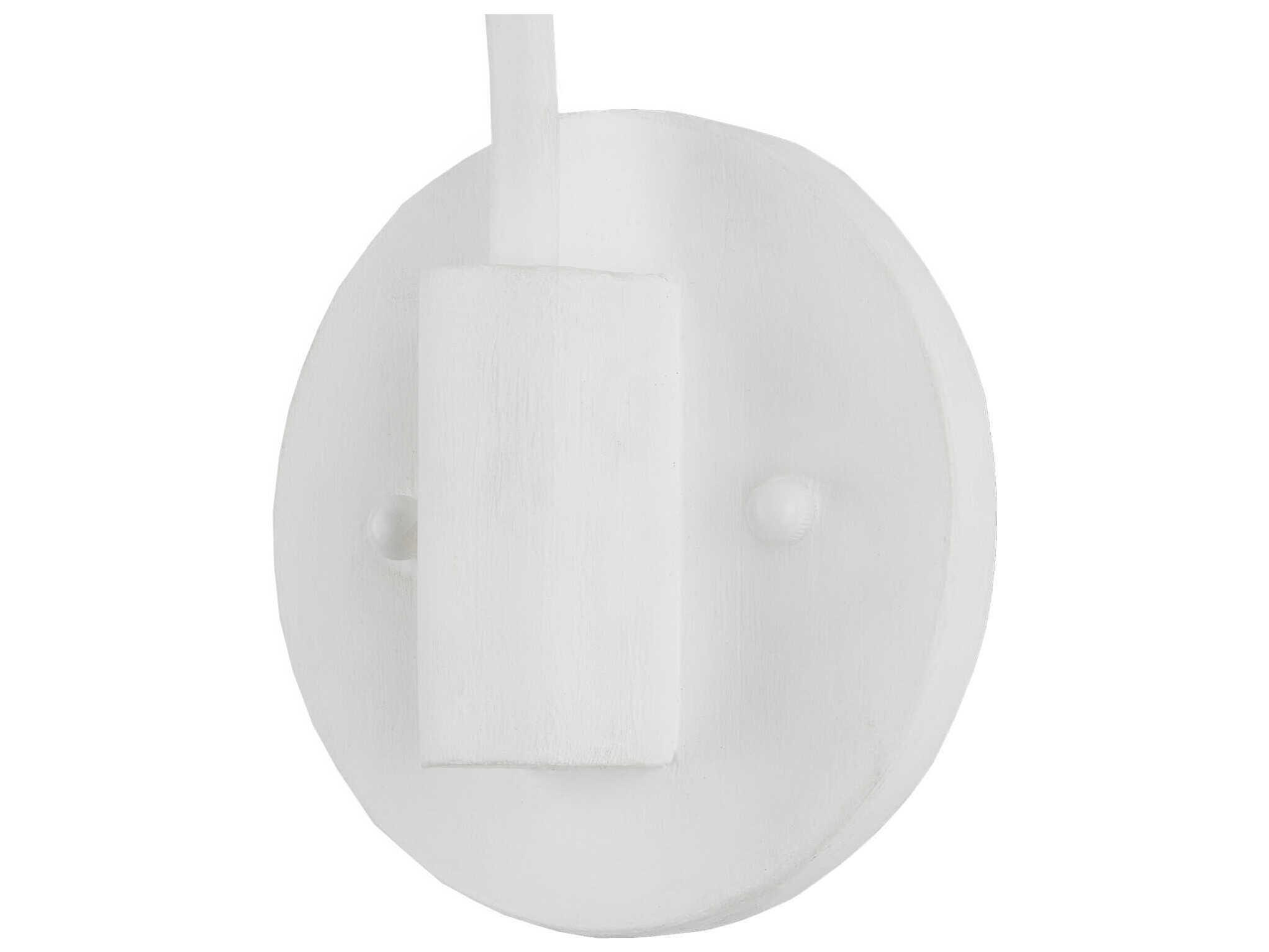 Currey & Company Basket 1-Light Gesso White bleached Swing Wall Sconce