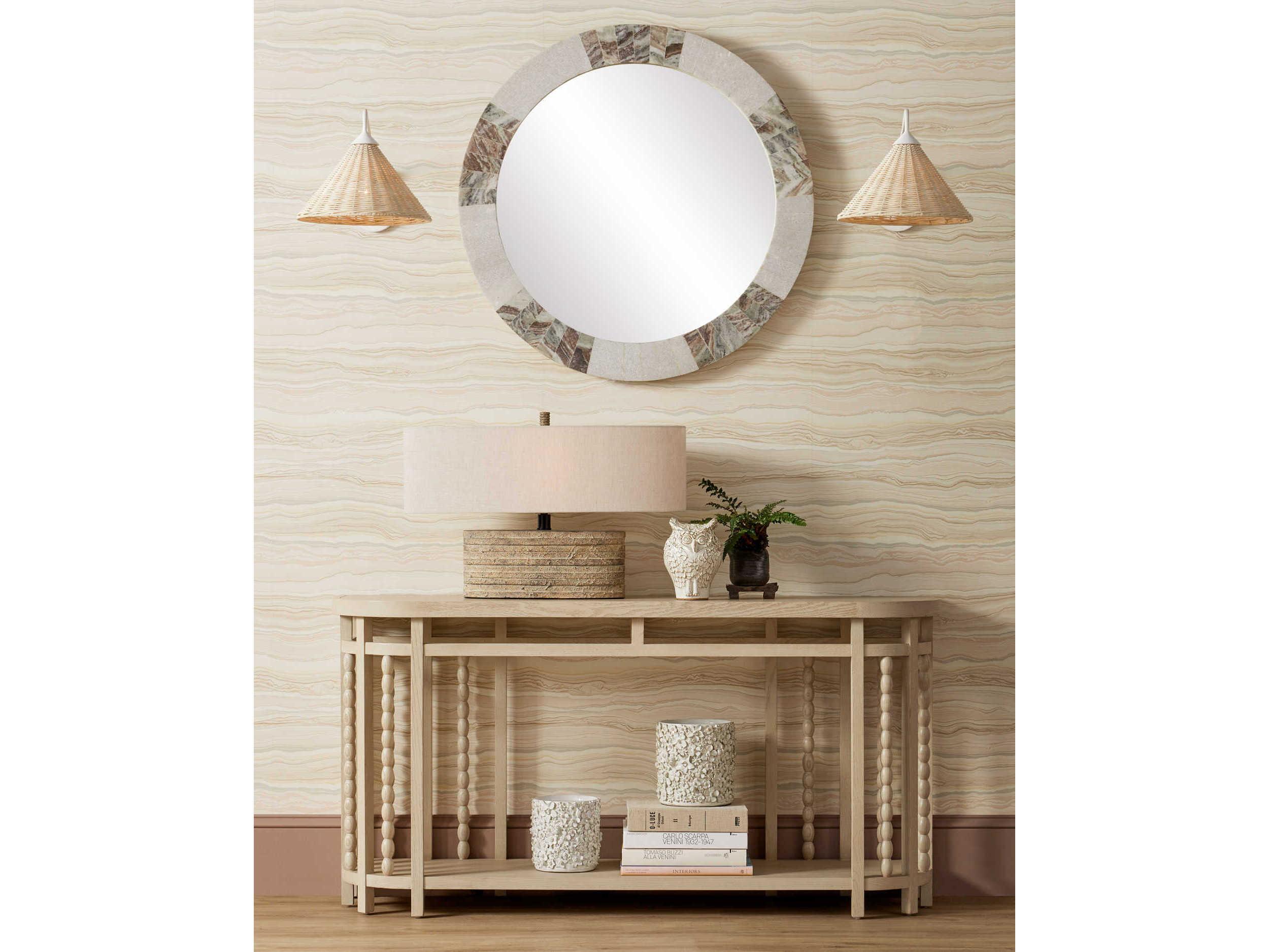 Currey & Company Basket 1-Light Gesso White bleached Swing Wall Sconce