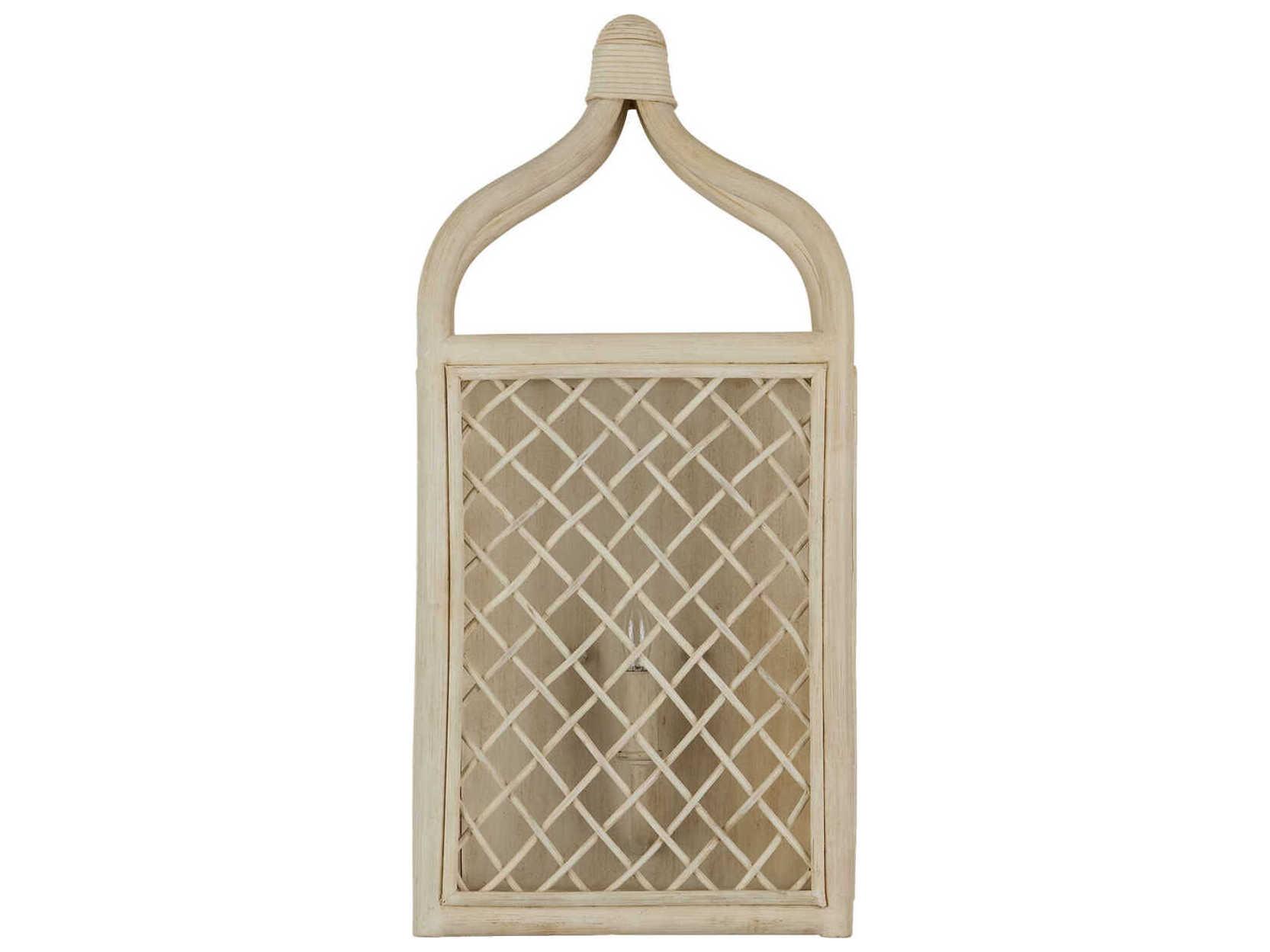 Currey & Company Wanstead 1-Light Bleached Natural Antique Pearl White Wall Sconce