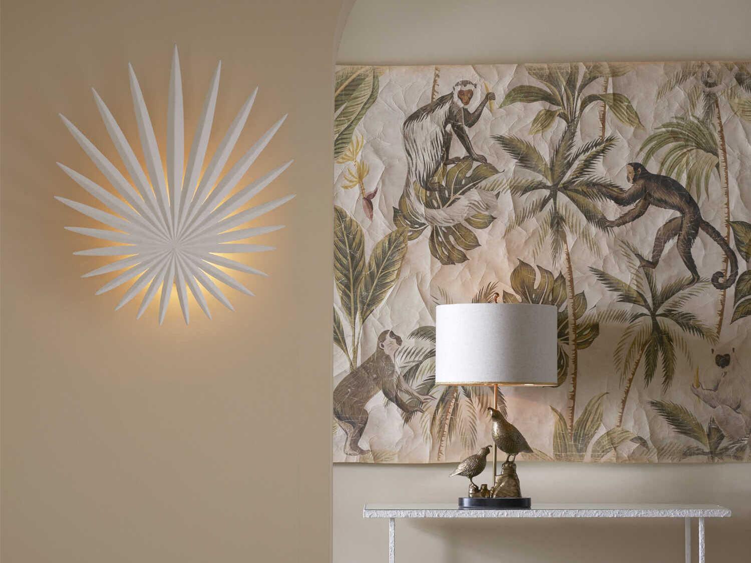 Currey & Company Bismarkia 1-Light Gesso White Wall Sconce