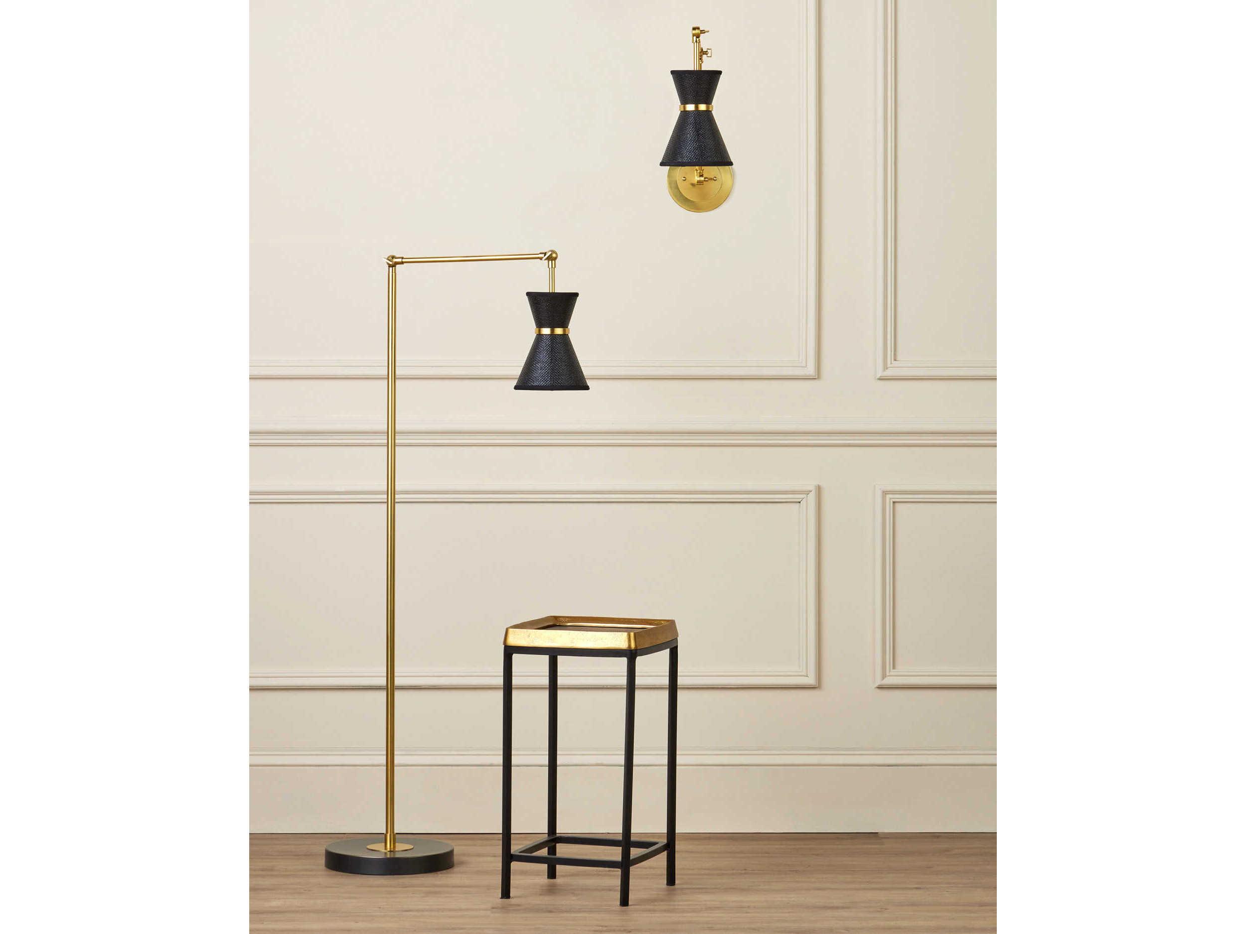 Currey & Company Avignon 1-Light Polished Brass Black Swing Wall Sconce