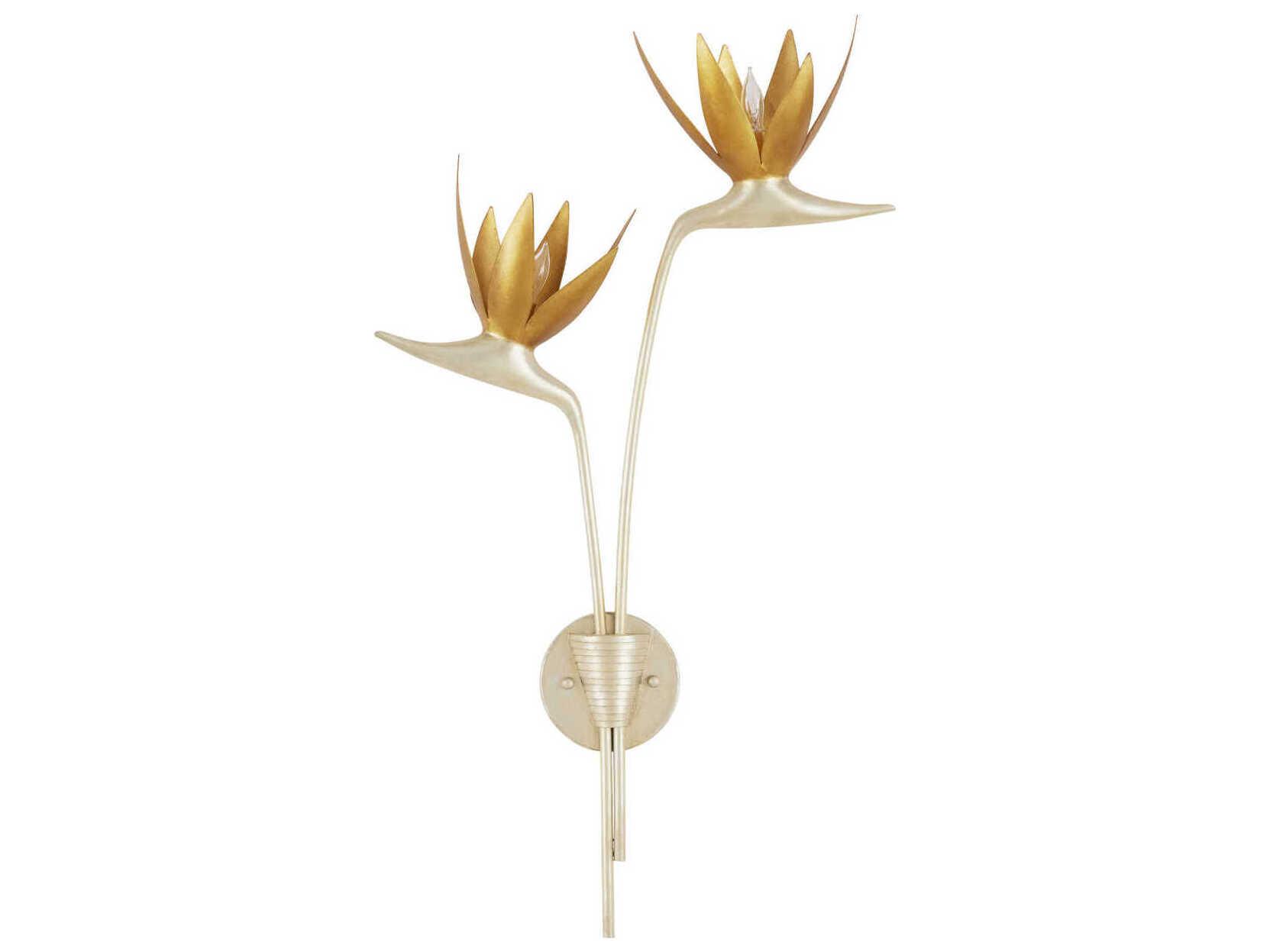 Currey & Company Paradiso 2-Light Gold Wall Sconce