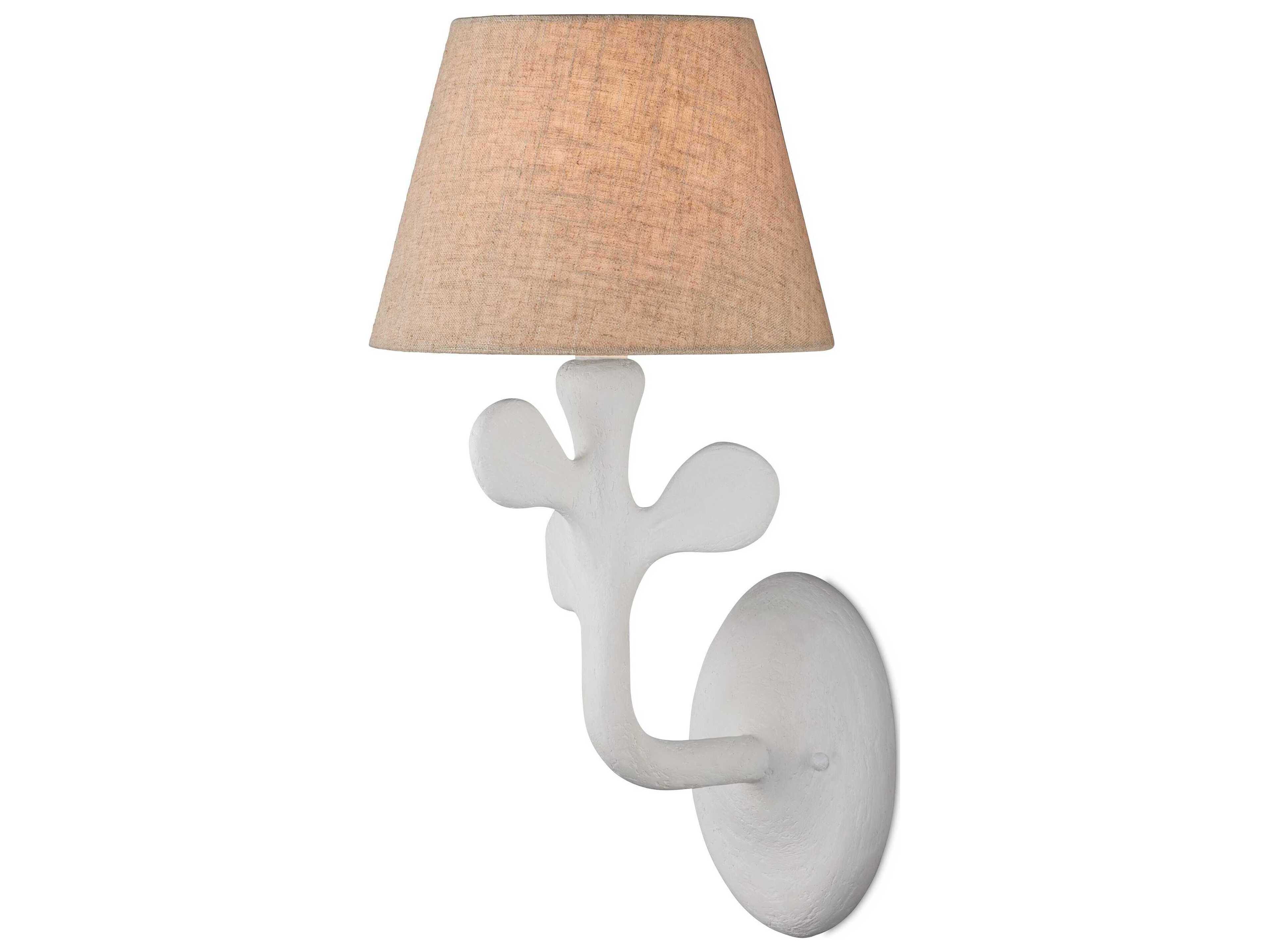 Currey & Company Charny 1-Light Gesso White Wall Sconce