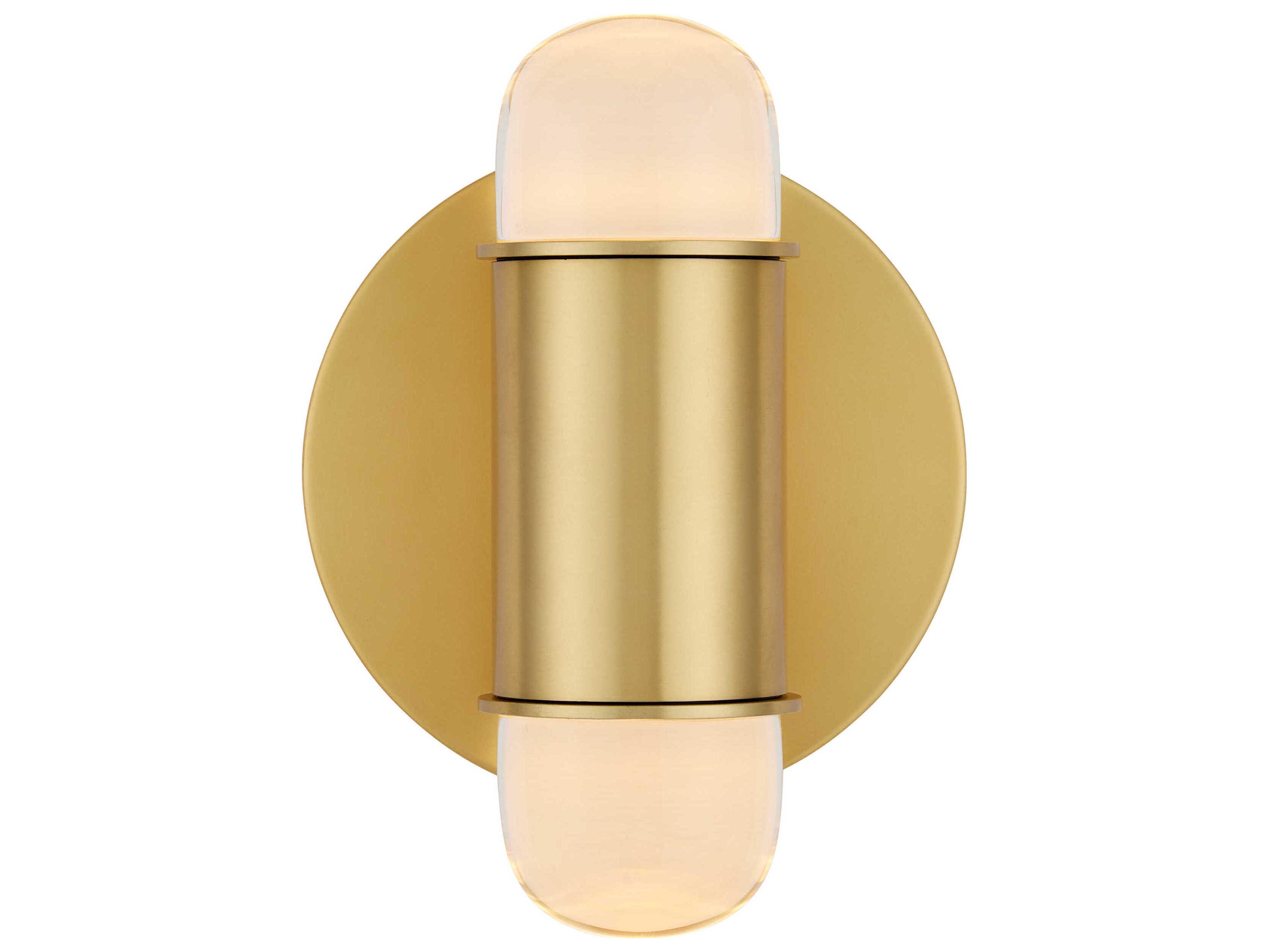 Currey & Company Capsule 2-Light Brushed Brass Clear Wall Sconce
