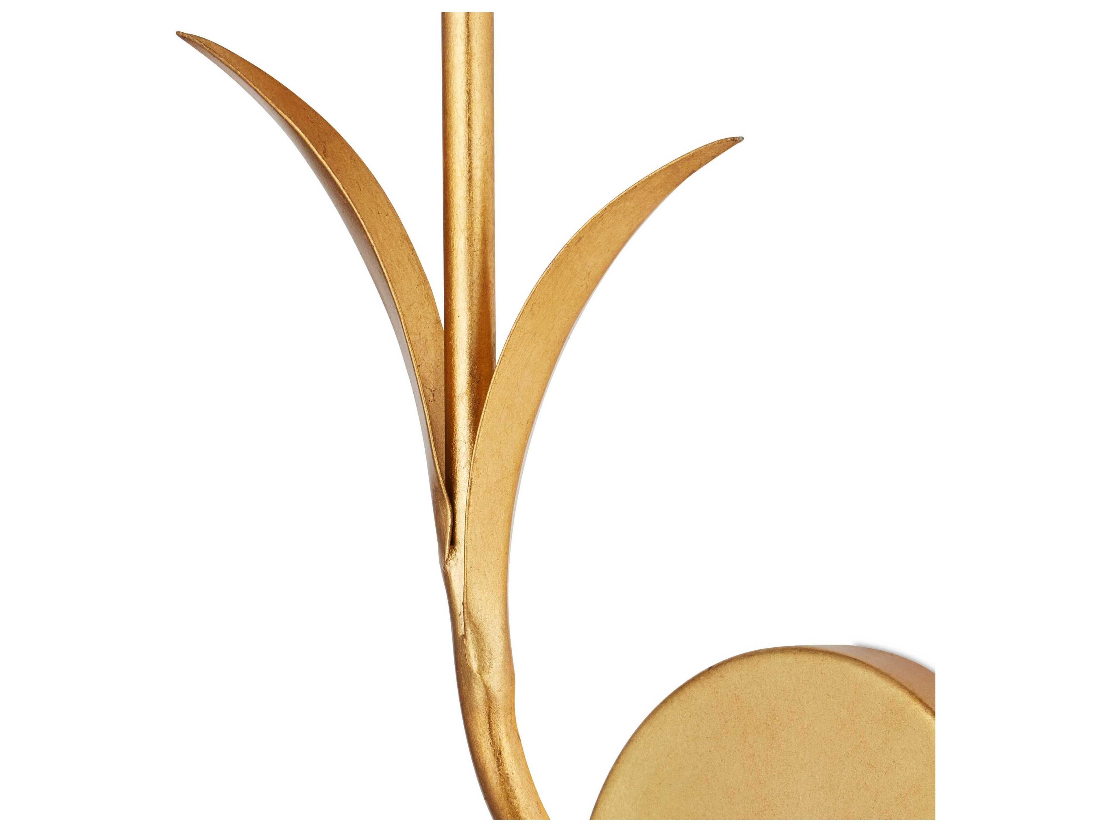 Currey & Company Rossville 1-Light Contemporary Gold Leaf Frosted White Wall Sconce