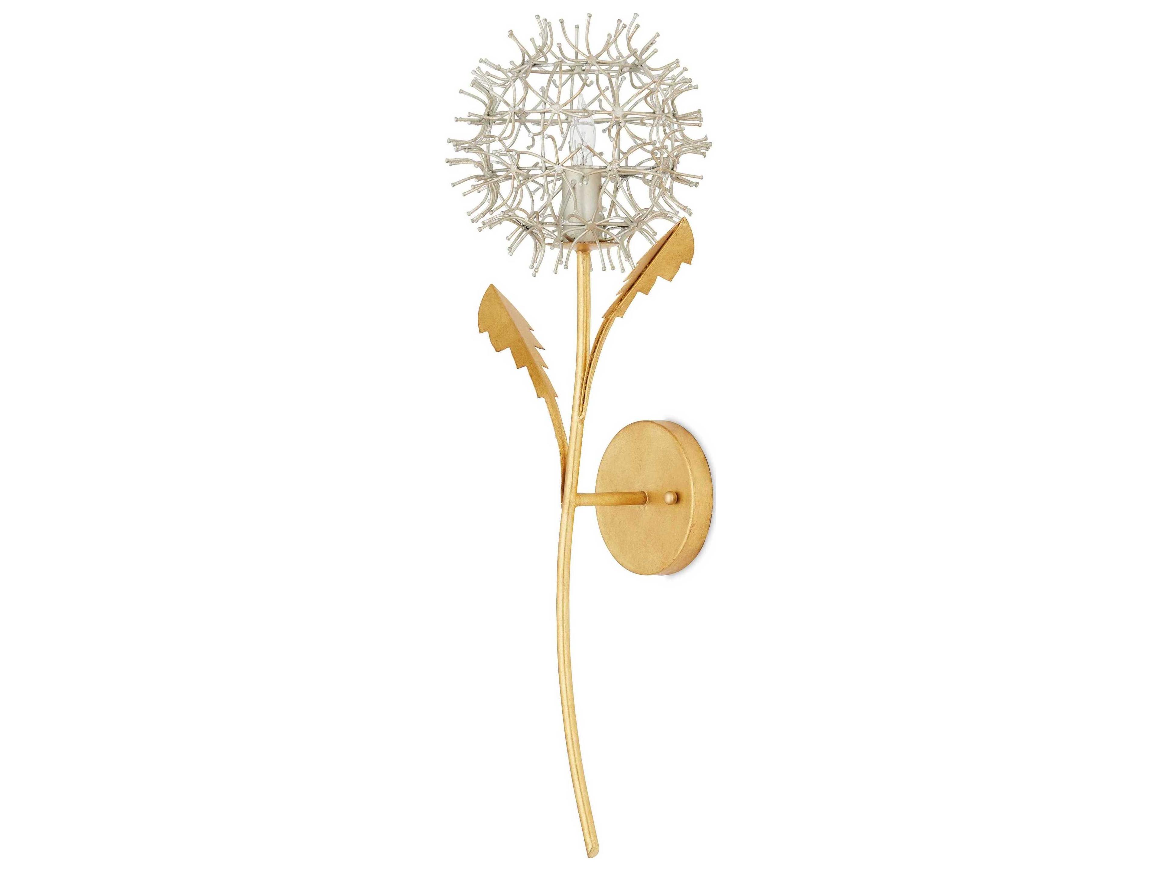 Currey & Company Dandelion 1-Light Gold Wall Sconce