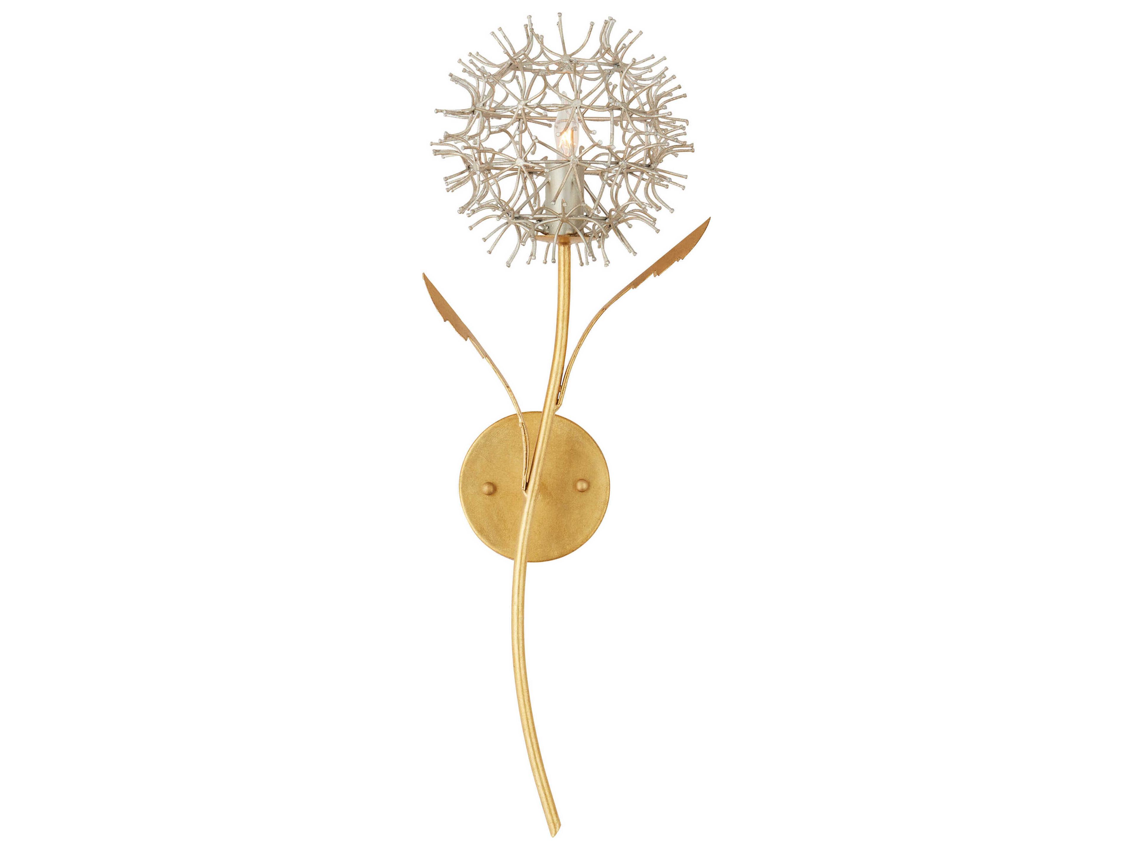Currey & Company Dandelion 1-Light Gold Wall Sconce