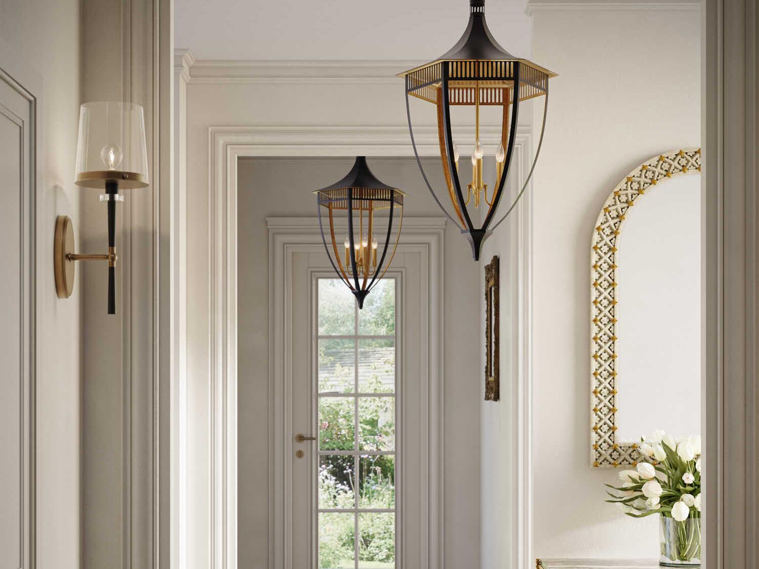 Currey & Company Lyndall 1-Light Antique Brass Oil Rubbed Bronze Wall Sconce