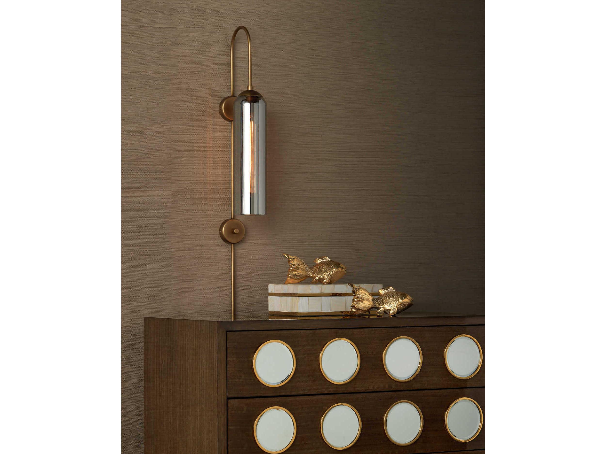 Currey & Company Severn 1-Light Antique Brass Wall Sconce