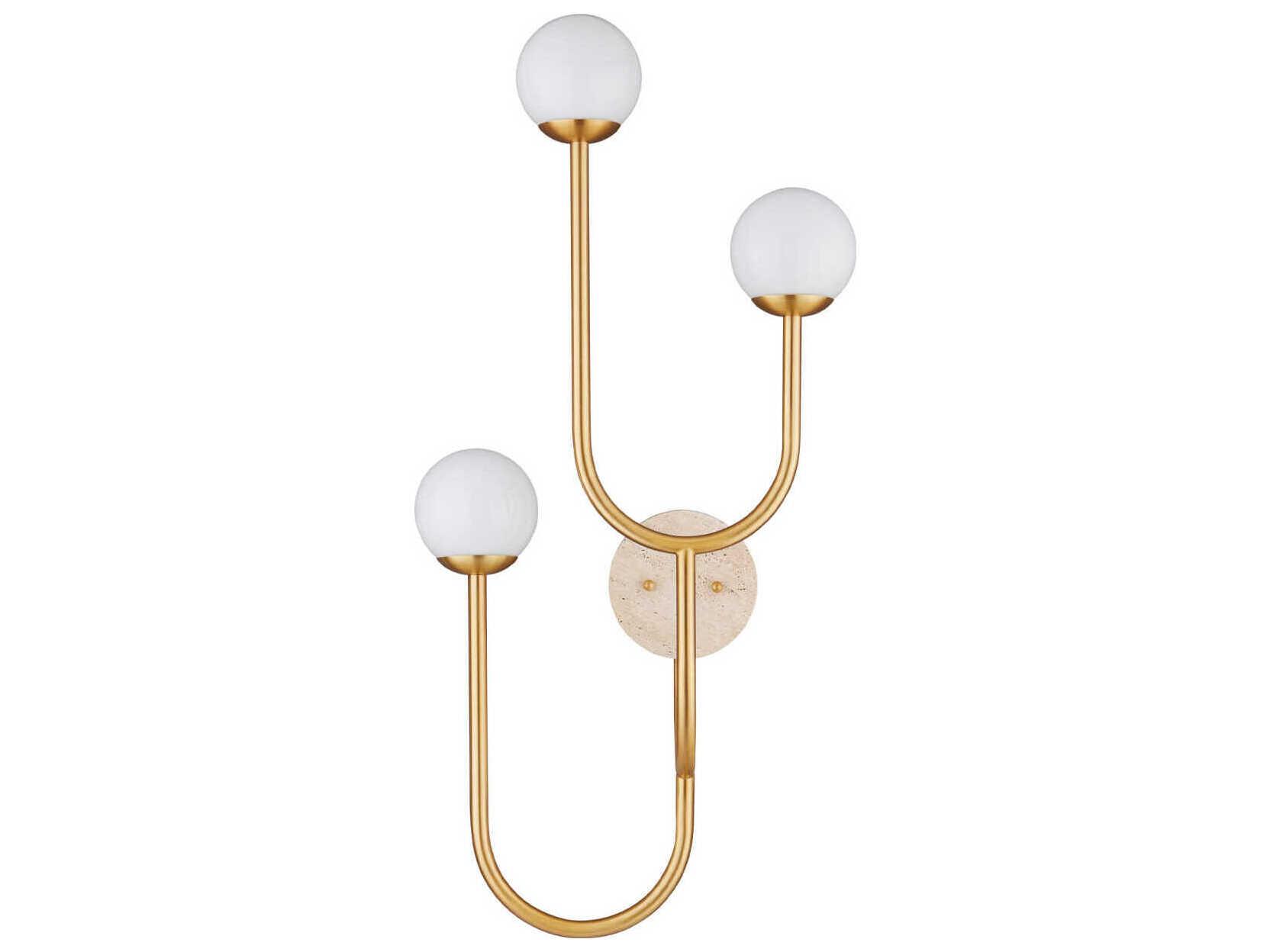 Currey & Company Highsmith 3-Light Brass Natural Wall Sconce