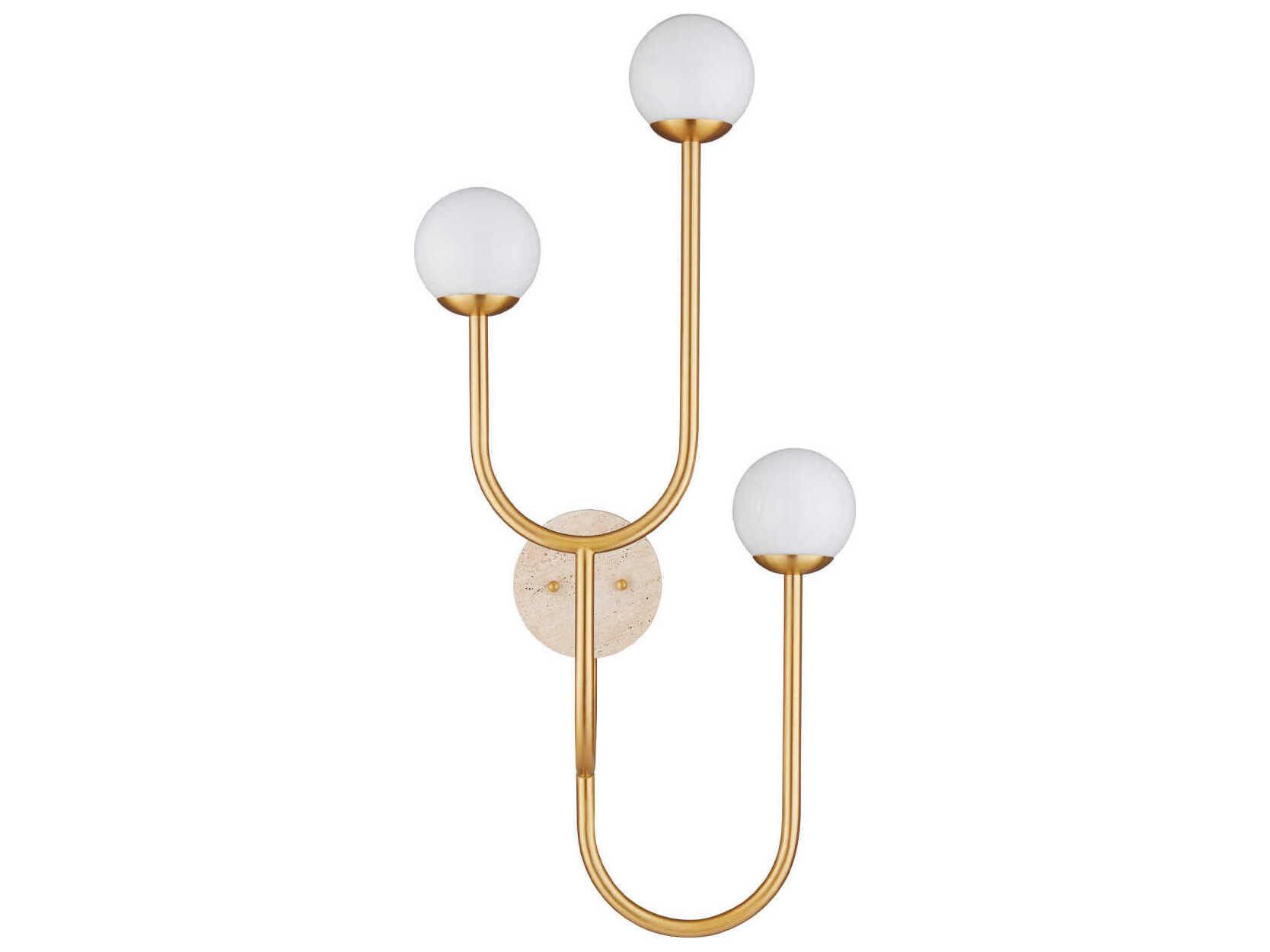 Currey & Company Highsmith 3-Light Brass Natural Wall Sconce