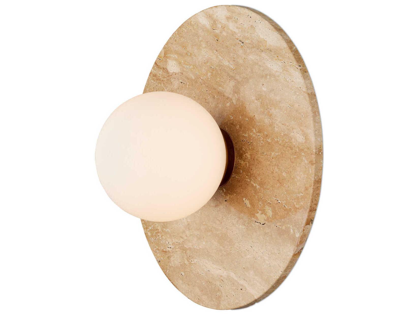 Currey & Company Apricity 1-Light Beige Antique Brass Wall Sconce