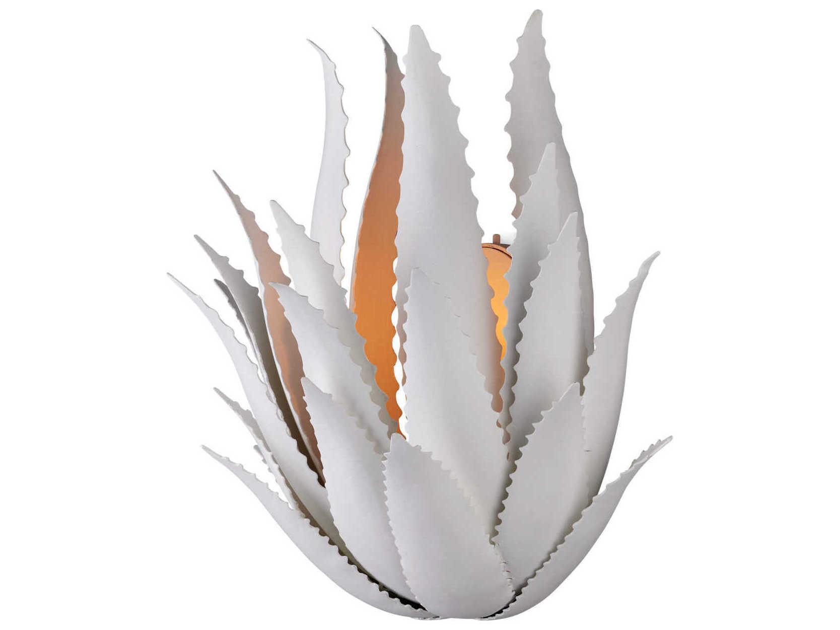 Currey & Company Agave 1-Light Gesso White Wall Sconce