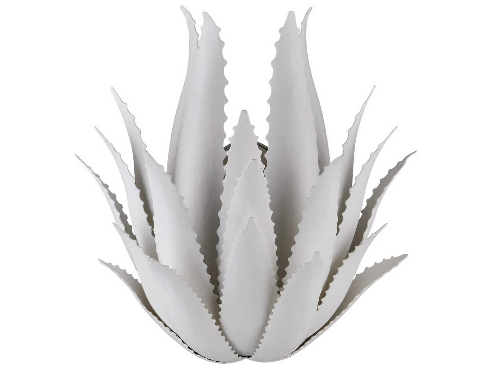Currey & Company Agave 1-Light Gesso White Wall Sconce