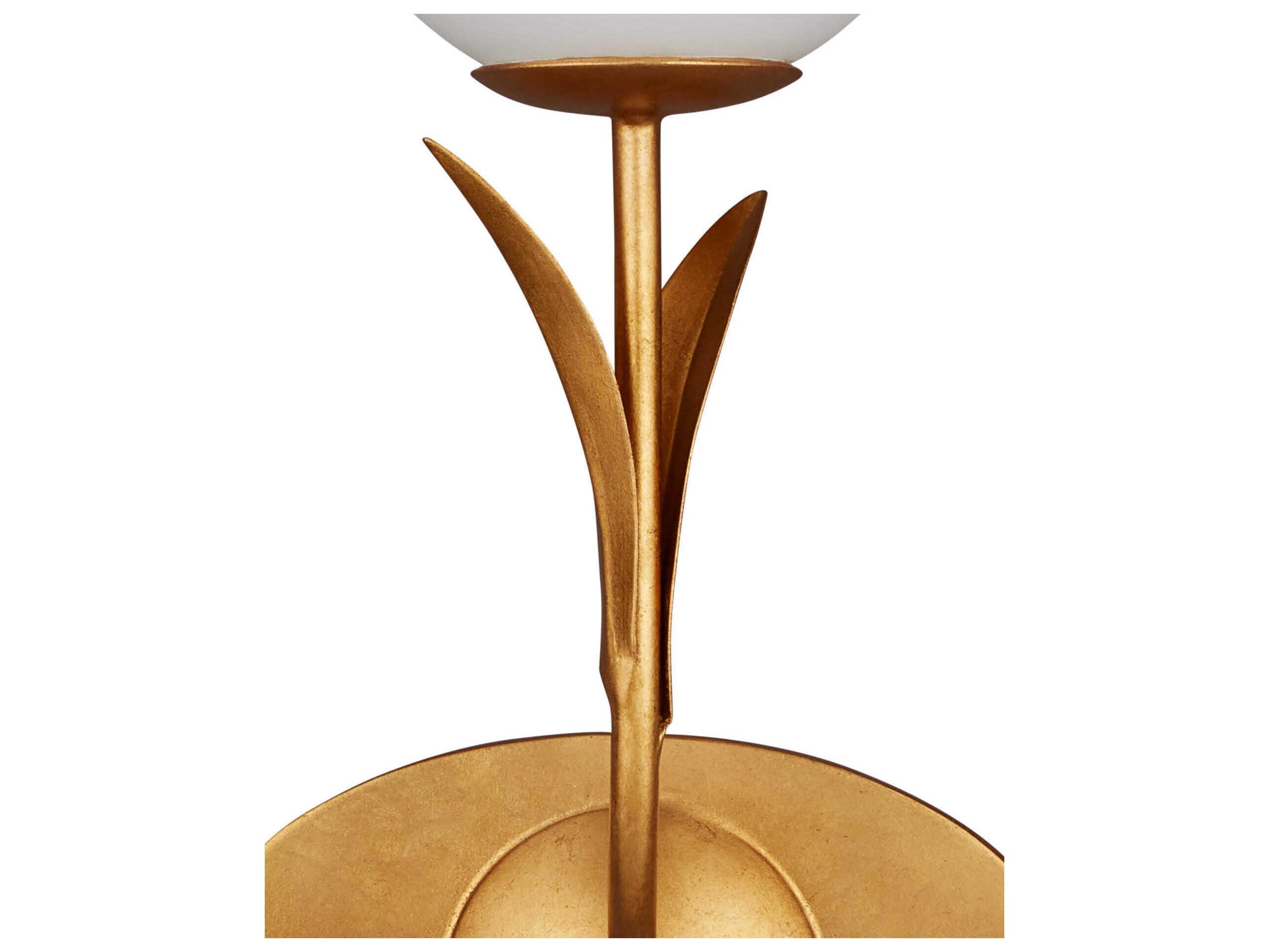 Currey & Company Rossville 3-light Contemporary Gold Leaf Vanity Light