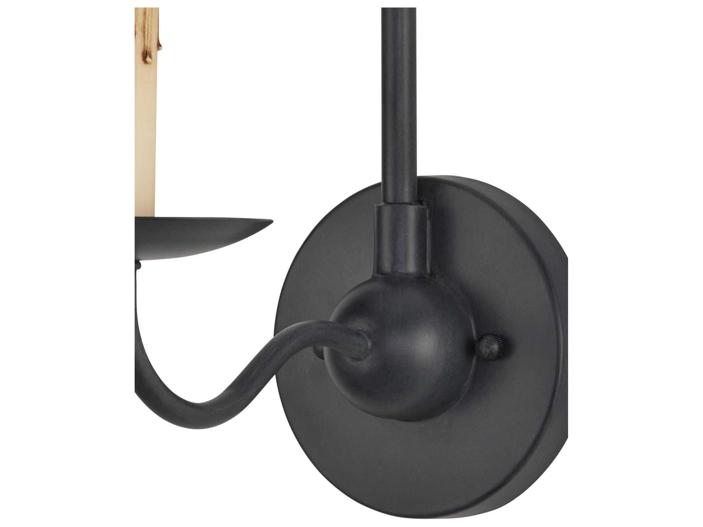 Currey & Company Saxon 1-Light Zanzibar Black Wall Sconce