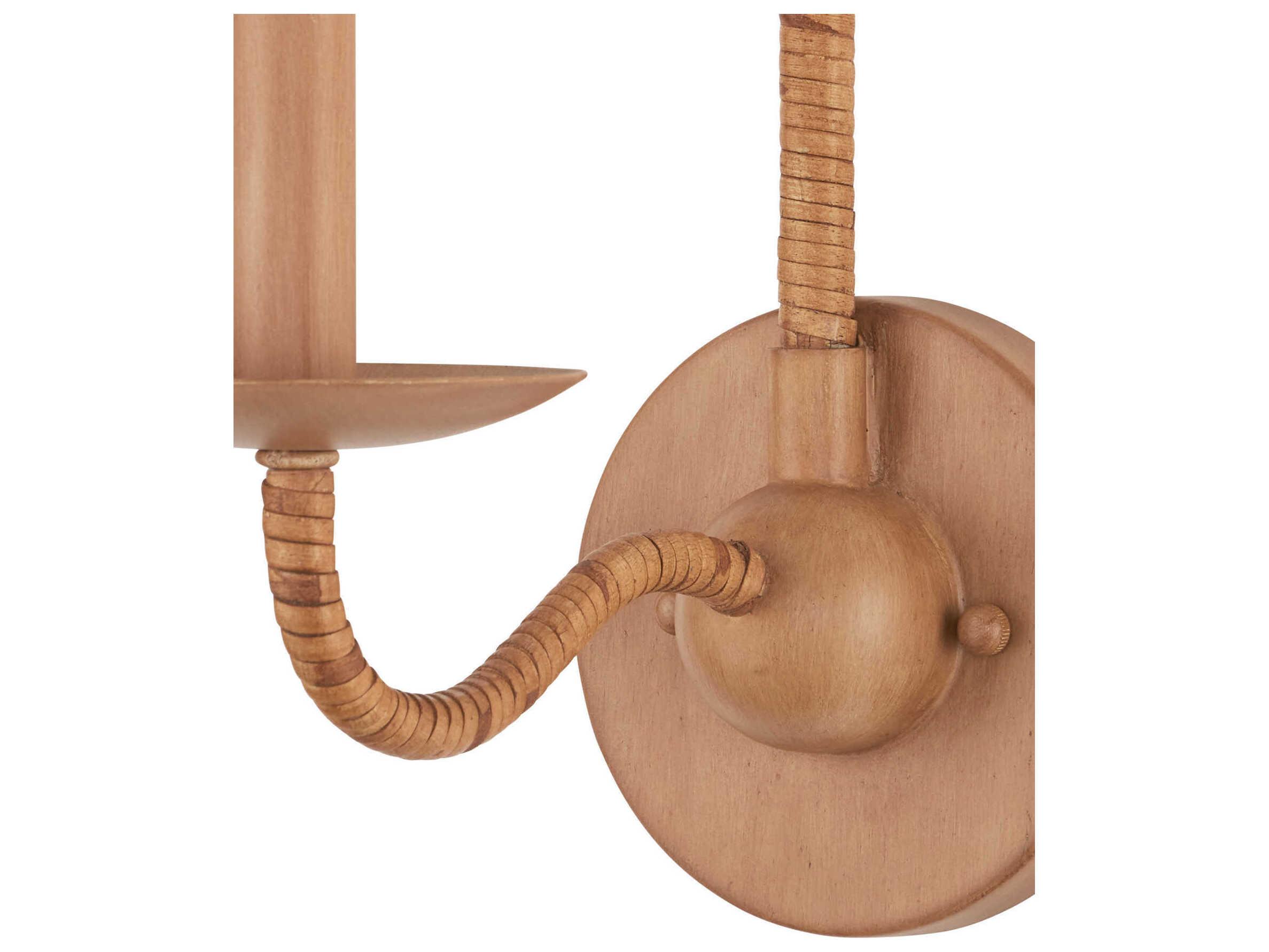 Currey & Company Saxon 1-Light Saddle Tan Natural Brown Wall Sconce