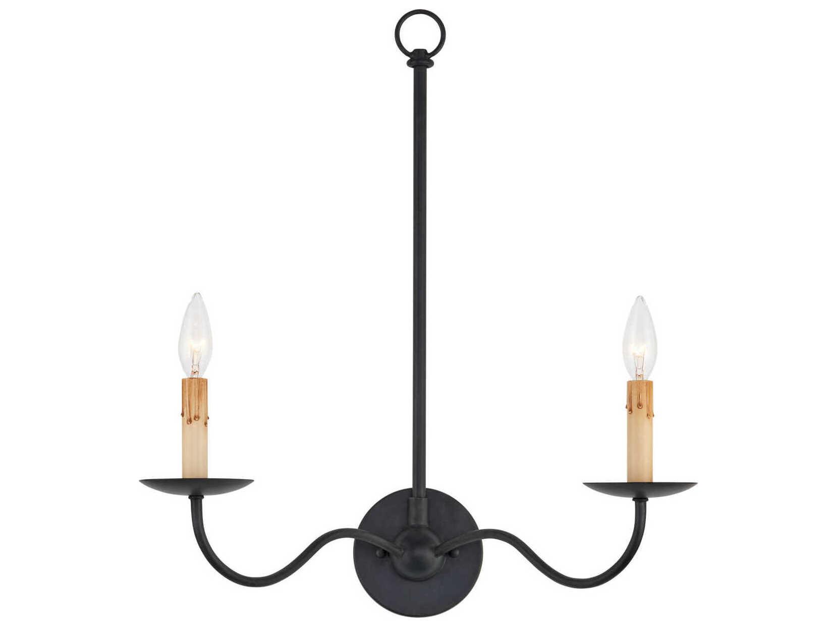 Currey & Company Saxon 2-Light Zanzibar Black Wall Sconce