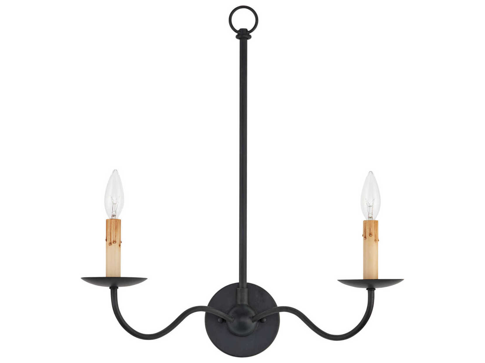 Currey & Company Saxon 2-Light Zanzibar Black Wall Sconce