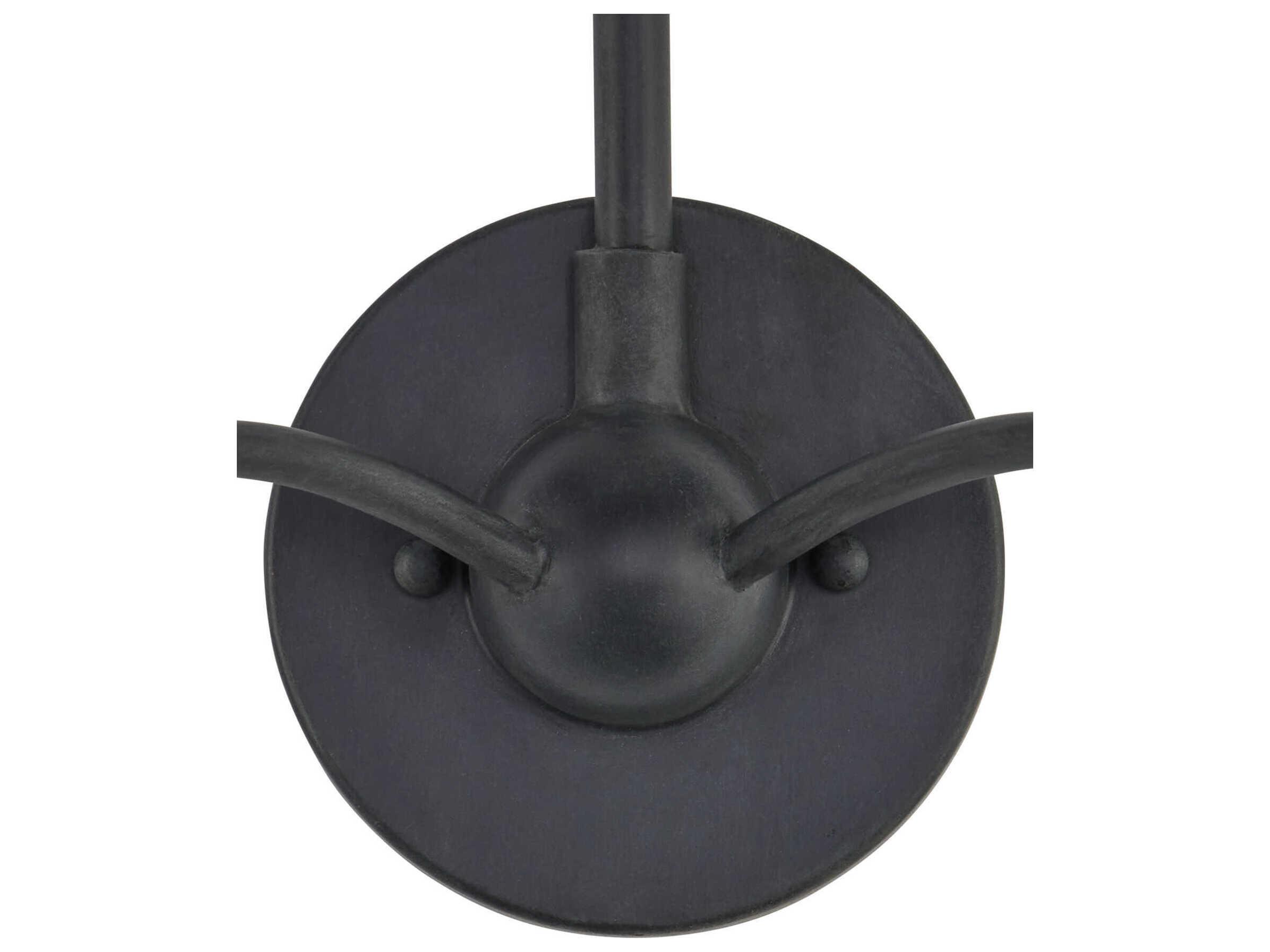 Currey & Company Saxon 2-Light Zanzibar Black Wall Sconce