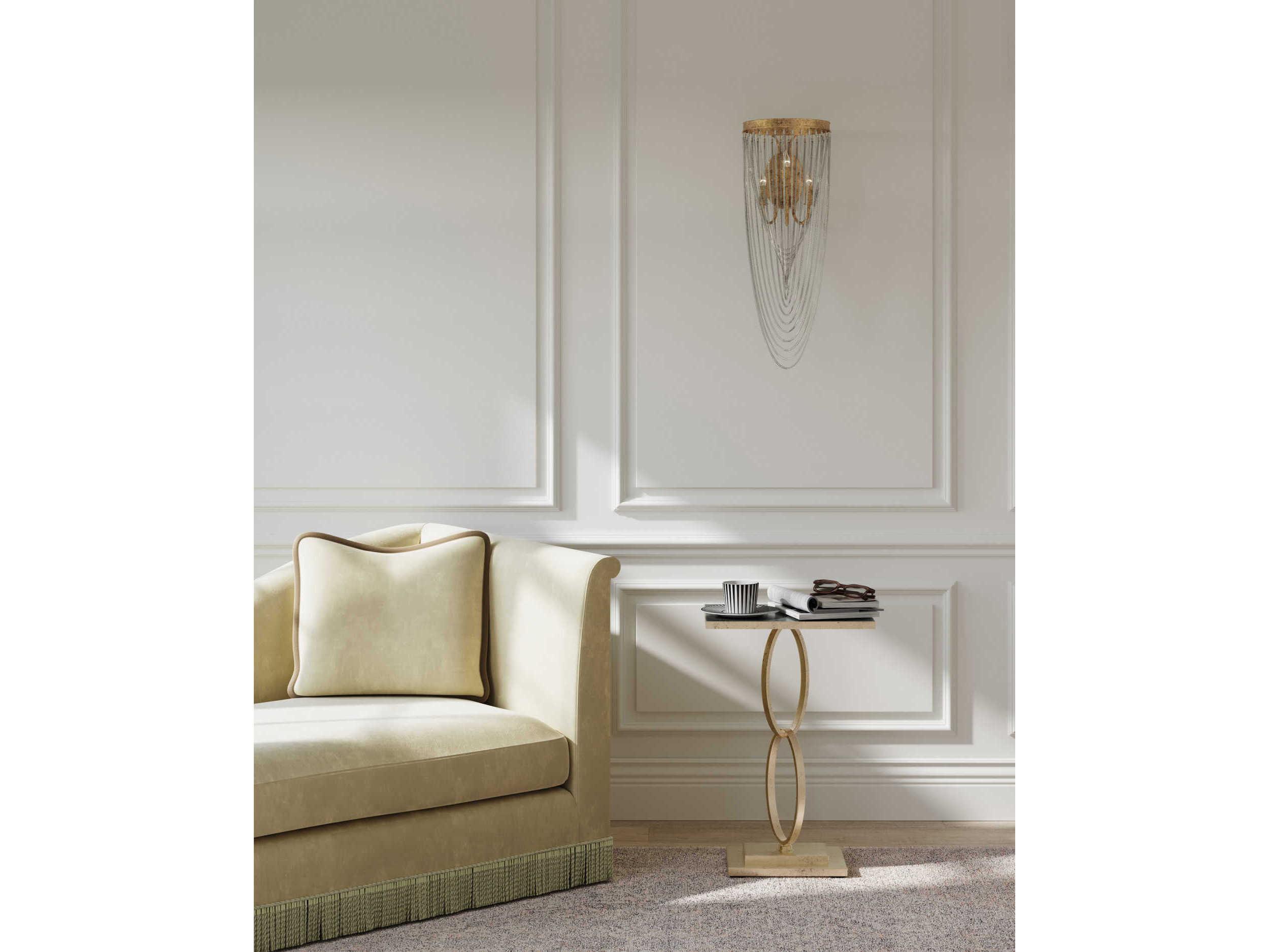 Currey & Company Lucien 3-Light French Gold Leaf Iron Wall Sconce