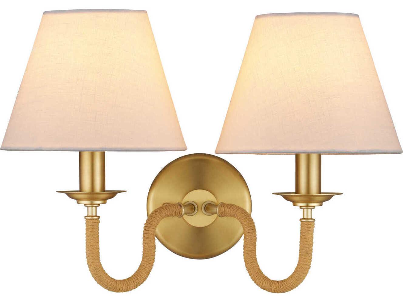 Currey & Company Adala 2-Light Natural Brushed Brass Wall Sconce