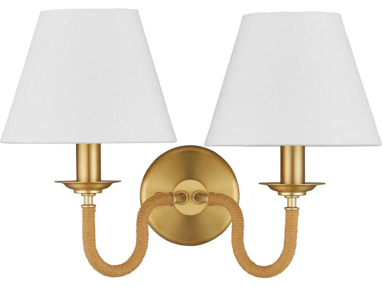 Currey & Company Adala 2-Light Natural Brushed Brass Wall Sconce