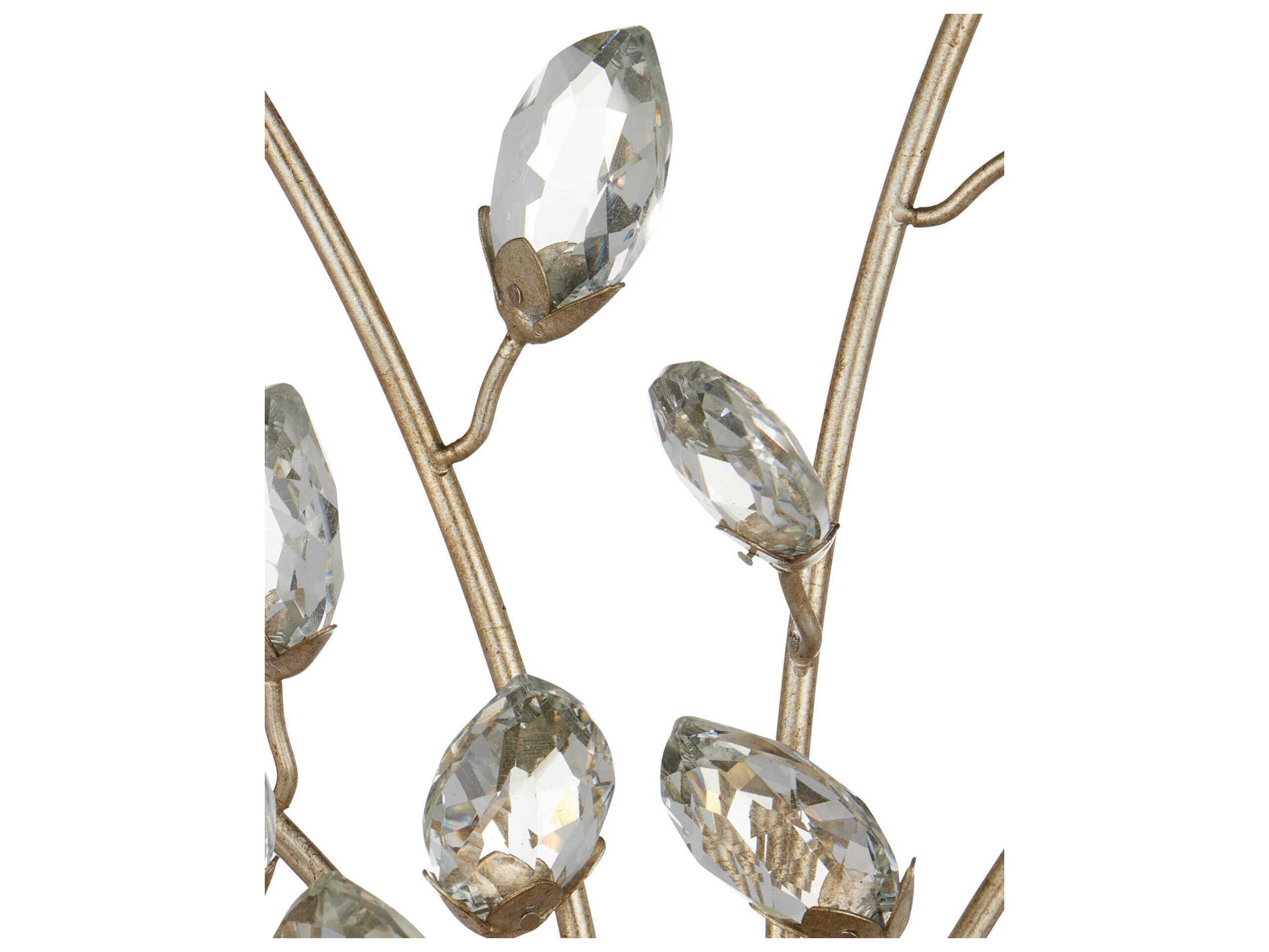 Currey & Company Forget-Me-Not 2-Light Silver Leaf Wall Sconce