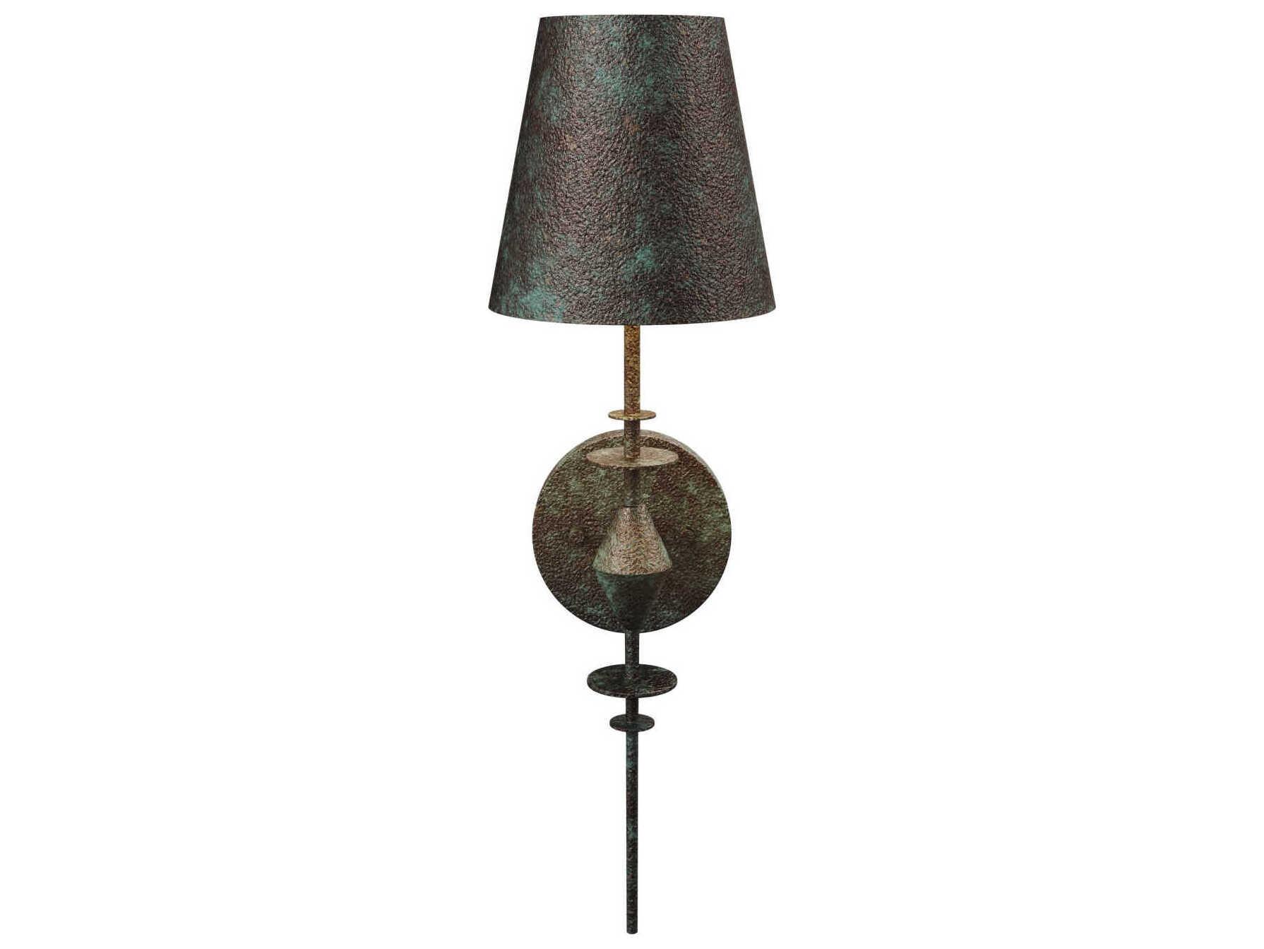 Currey & Company Anselm 1-Light Verde Bronze Contemporary Gold Wall Sconce