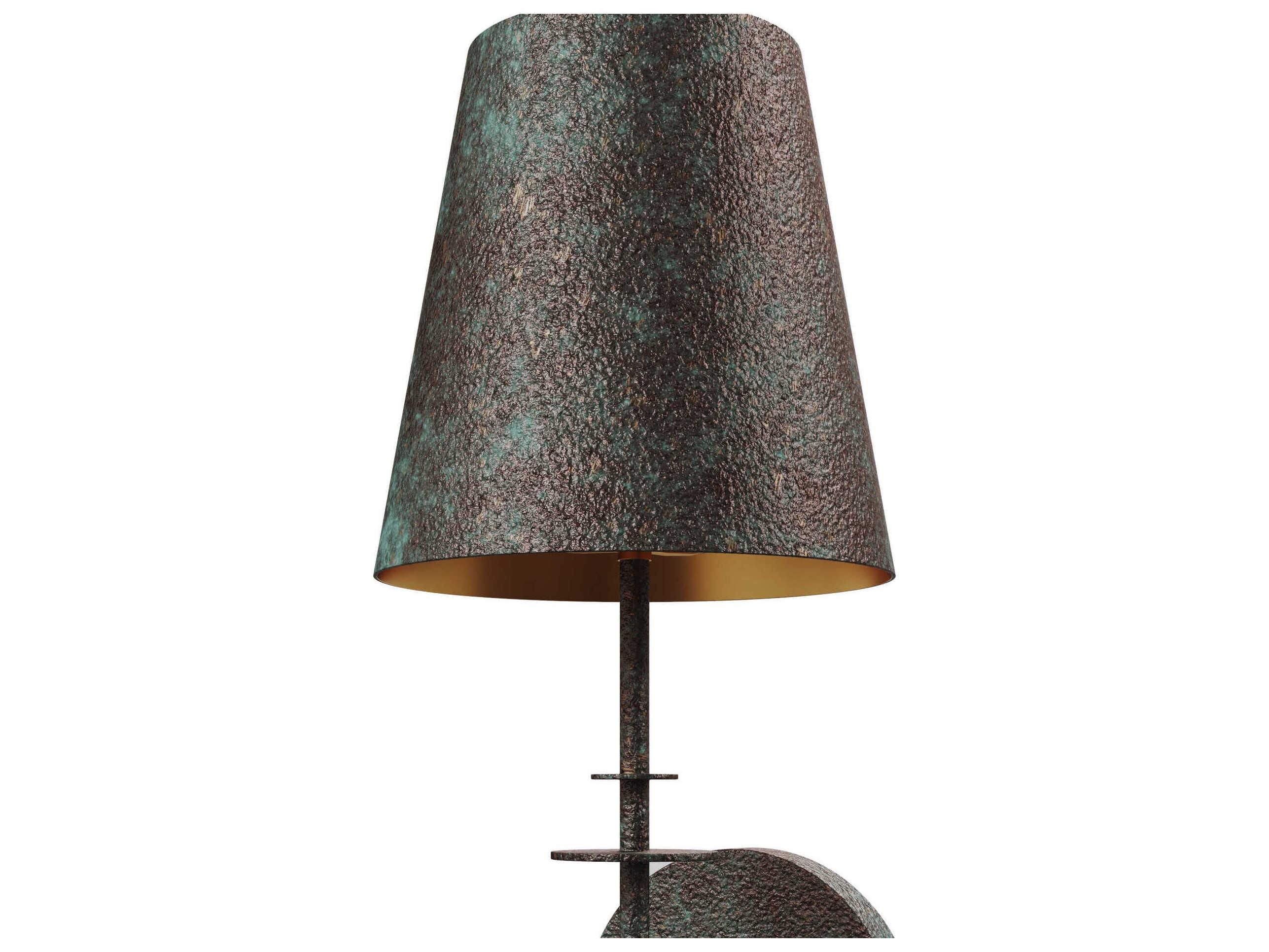 Currey & Company Anselm 1-Light Verde Bronze Contemporary Gold Wall Sconce